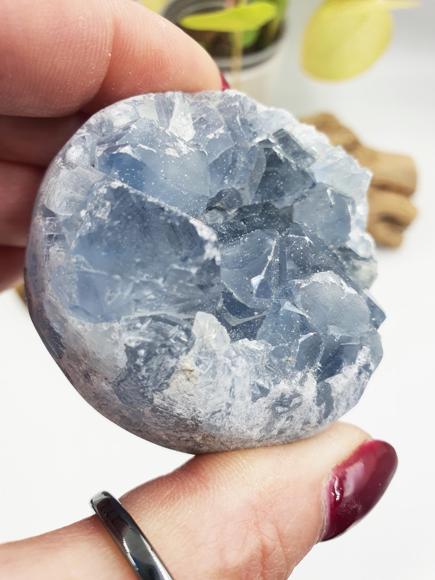 Large Raw Celestite / Raw spherical Celestite / Celestite Geode / Celestite Specimen - 230g