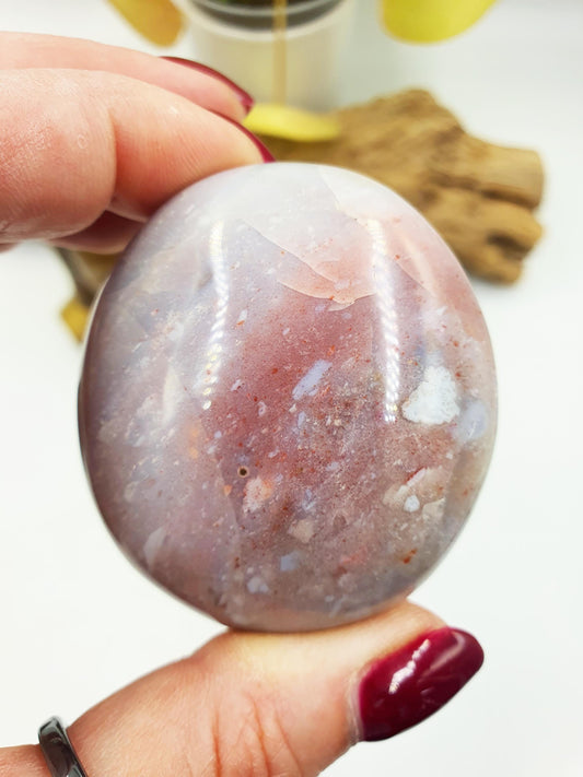 Beautiful Colourful Ocean Jasper Palm / Ocean Jasper Palm stone / OJ Palm / Pocket Crystal / Meditation Palm / Reiki Crystal Palm - 145g