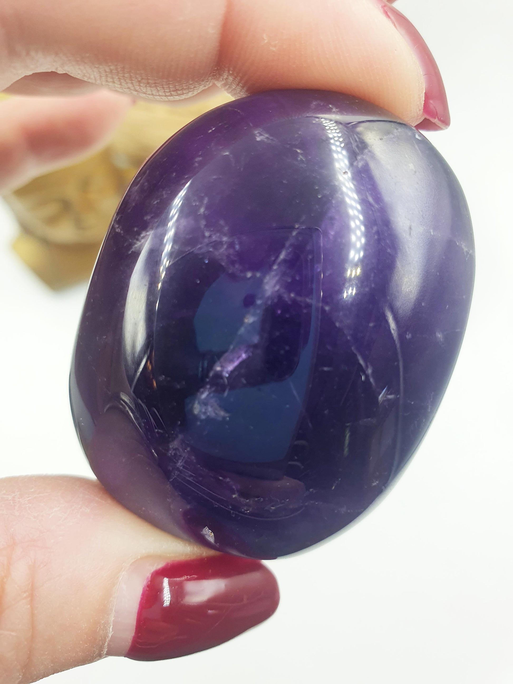 Amethyst Palm / Amethyst Palm Stone / Amethyst Pocket Stone / Crystal Healing / Meditation Palm - 75g