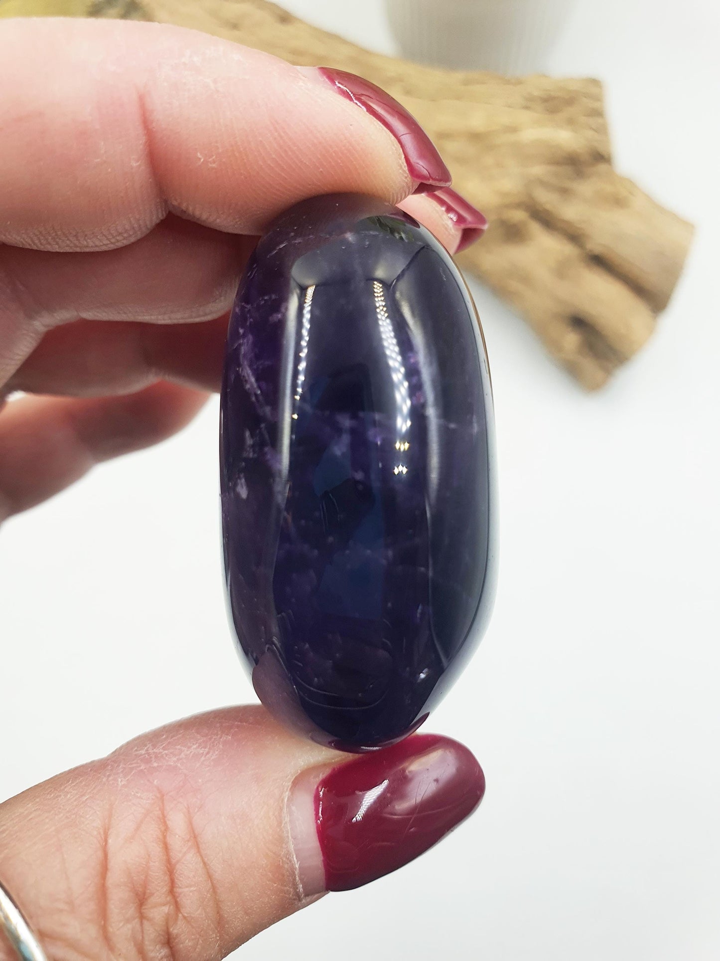 Amethyst Palm / Amethyst Palm Stone / Amethyst Pocket Stone / Crystal Healing / Meditation Palm - 75g