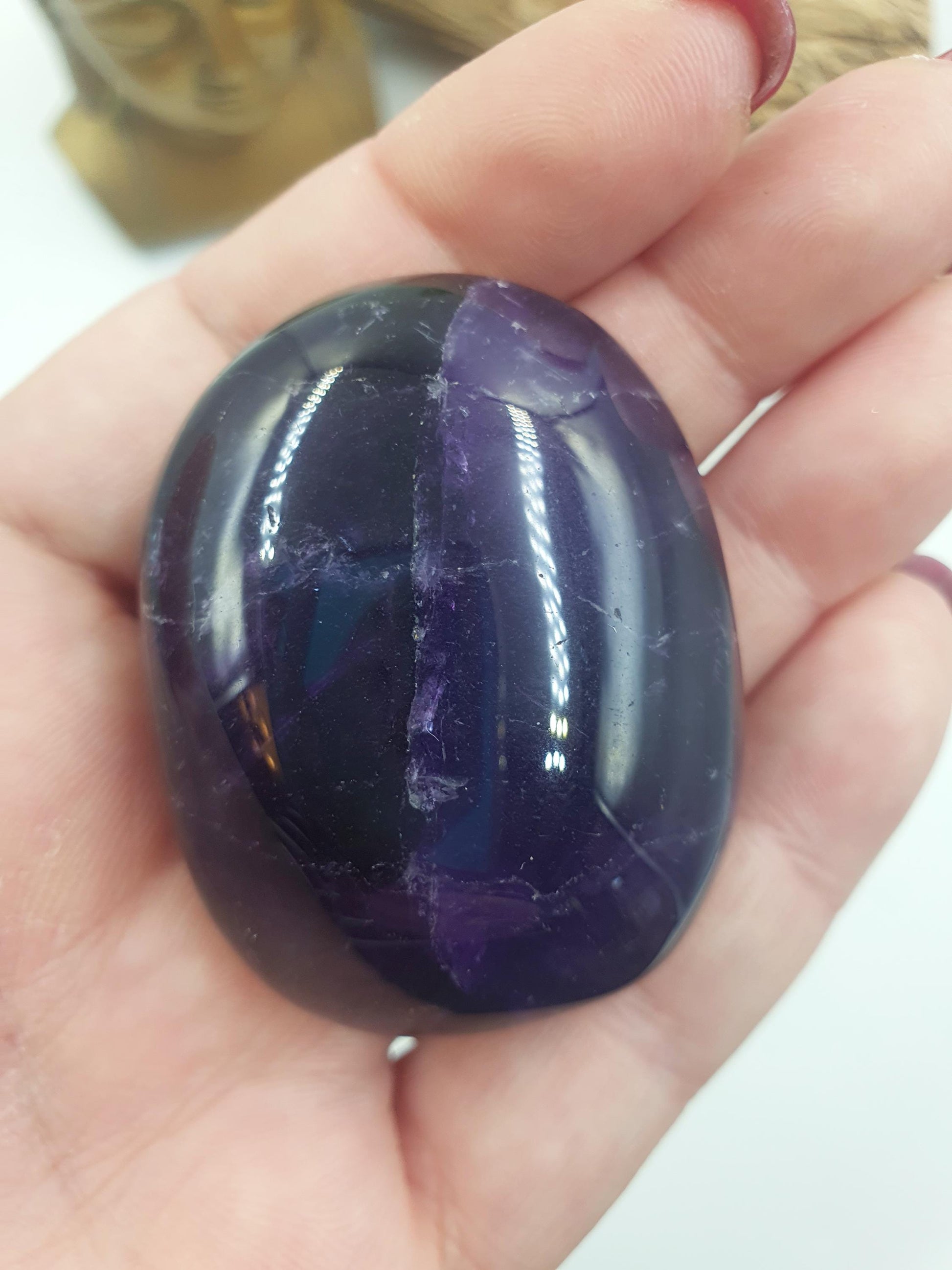 Amethyst Palm / Amethyst Palm Stone / Amethyst Pocket Stone / Crystal Healing / Meditation Palm - 75g