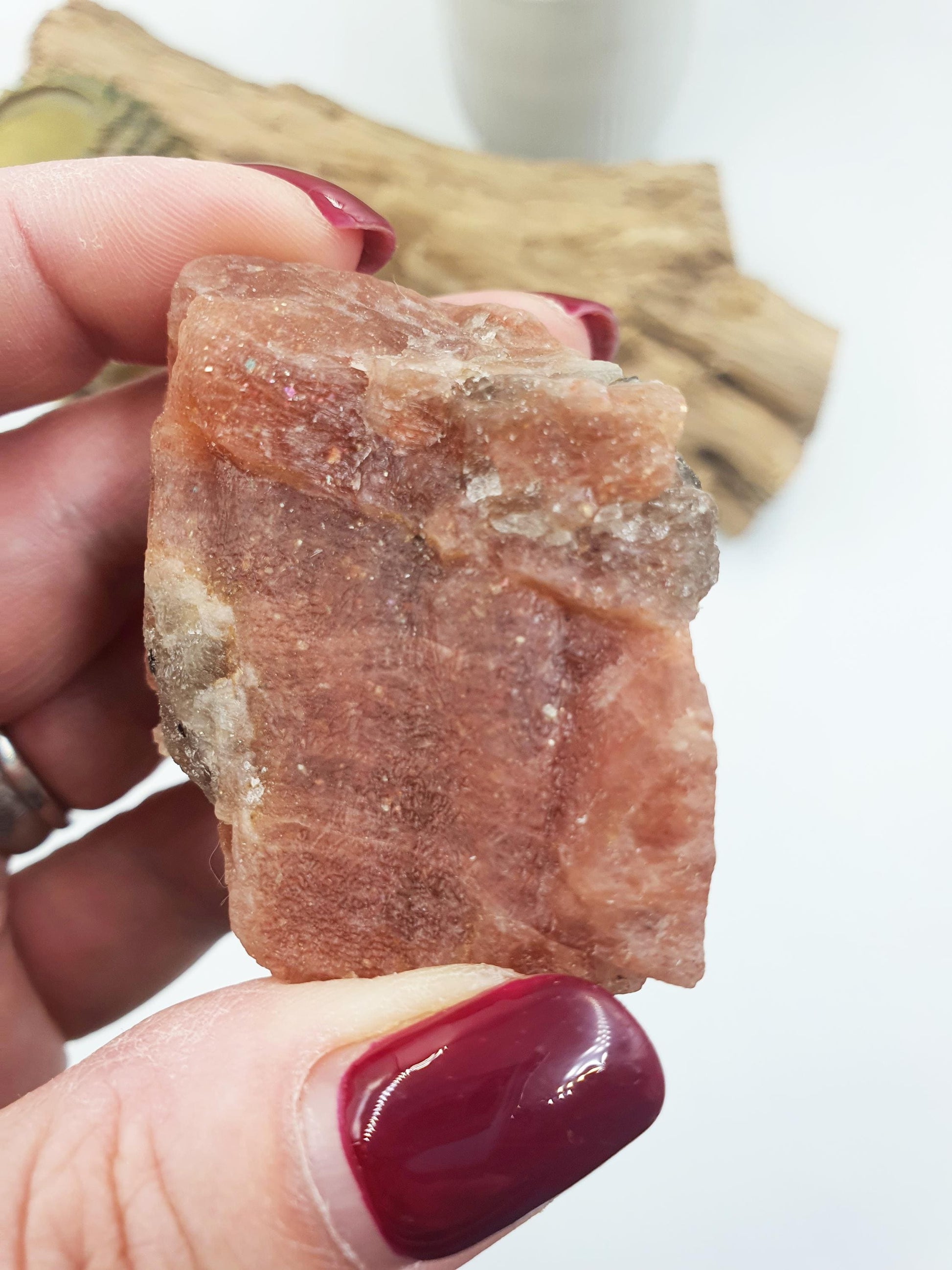 Flashy Raw Sunstone / Sunstone Specimen / Rough Sunstone / Natural Sunstone Chunk - 90g