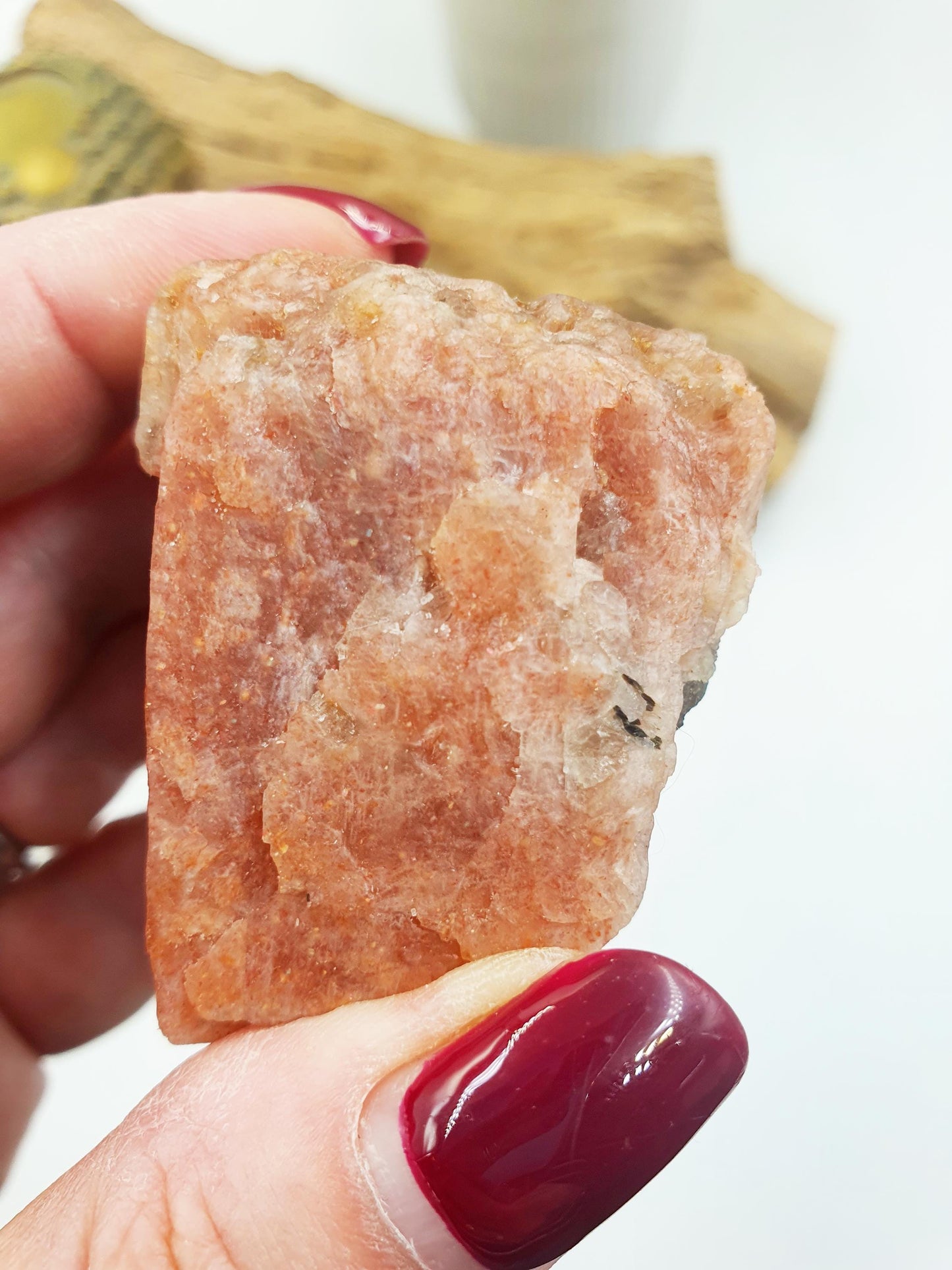 Flashy Raw Sunstone / Sunstone Specimen / Rough Sunstone / Natural Sunstone Chunk - 90g