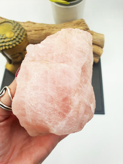 Large Raw Rose Quartz / Rose Quartz Chunk / Raw Rose Quartz / Large Raw Crystal / Home Decor - 965g