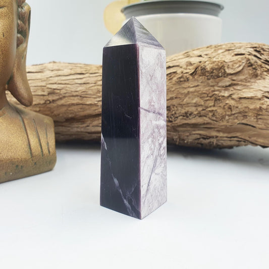 Flashy Purple Mica Point / Purple Mica Tower / Lepidolite Point / Purple Mica Obelisk / Healing Tower - 100g
