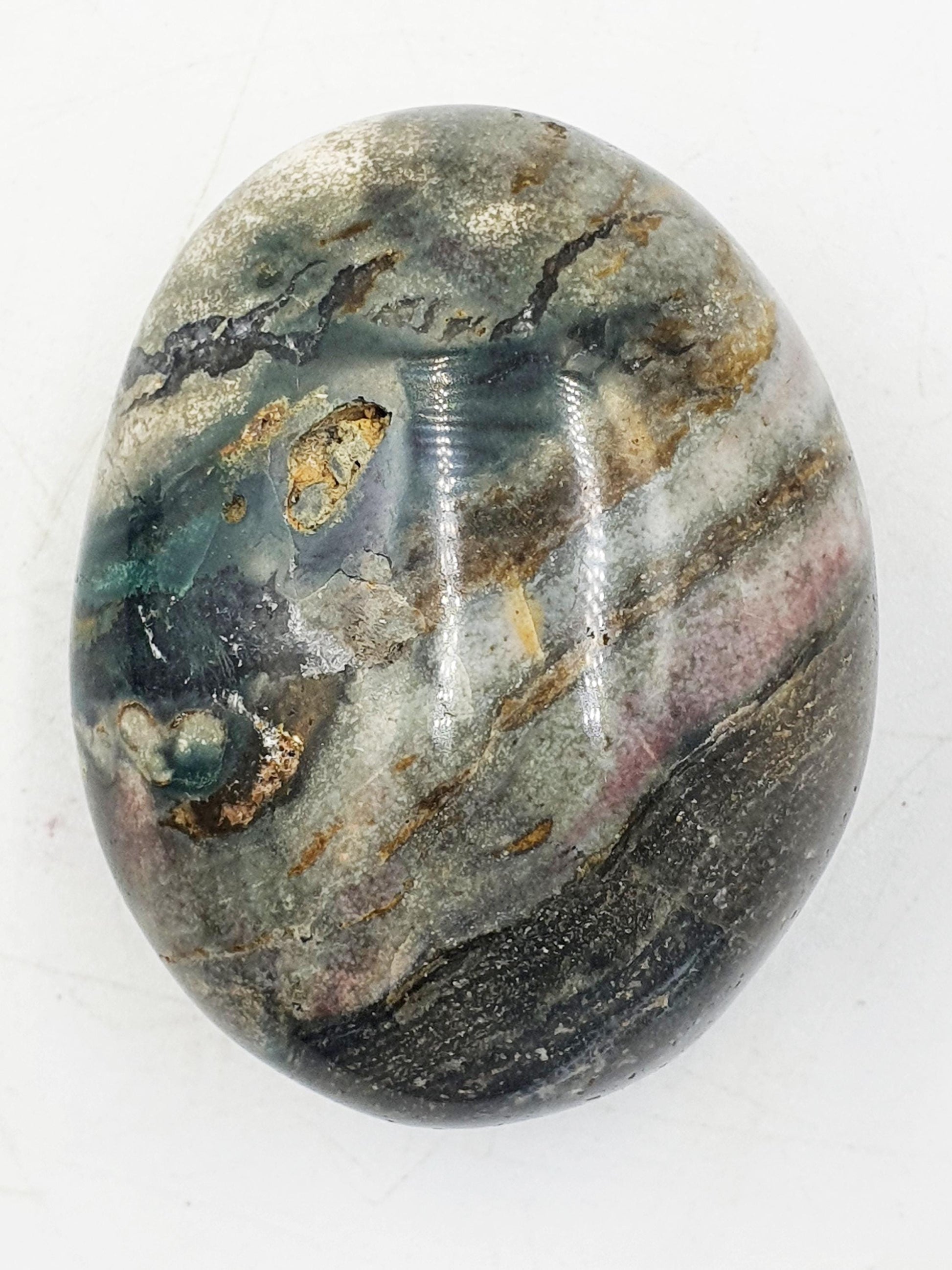 Ocean Jasper Palm / Ocean Jasper Palm stone / OJ Palm / Meditation Palm / Reiki Crystal Palm - 90g