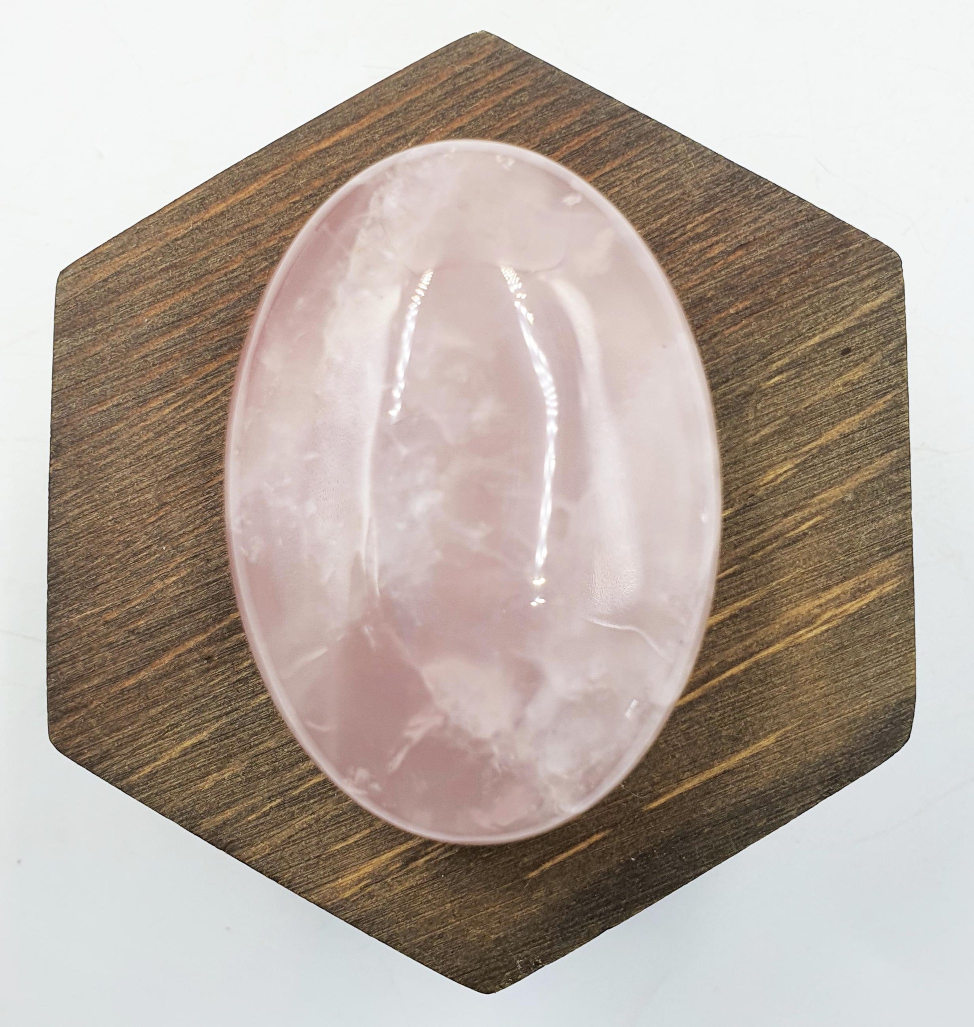 Beautiful Rose Quartz Palm with sparkly flashes / Rose Quartz Palm Stone / Meditation Crystal / Reiki Crystal Palm - 105g