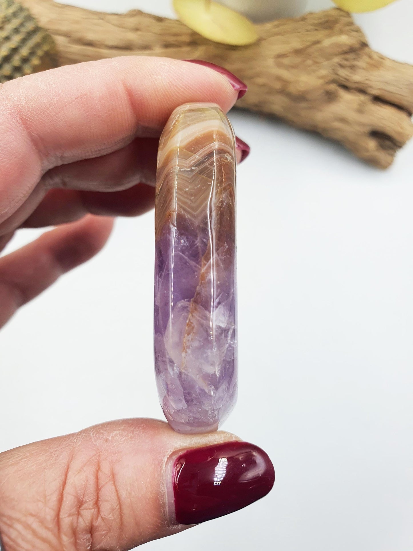 Beautiful Amethyst Agate Palm / Amethyst Agate Palm Stone / Amethyst Palm / Amethyst Agate / Reiki Crystal Palm - 65g