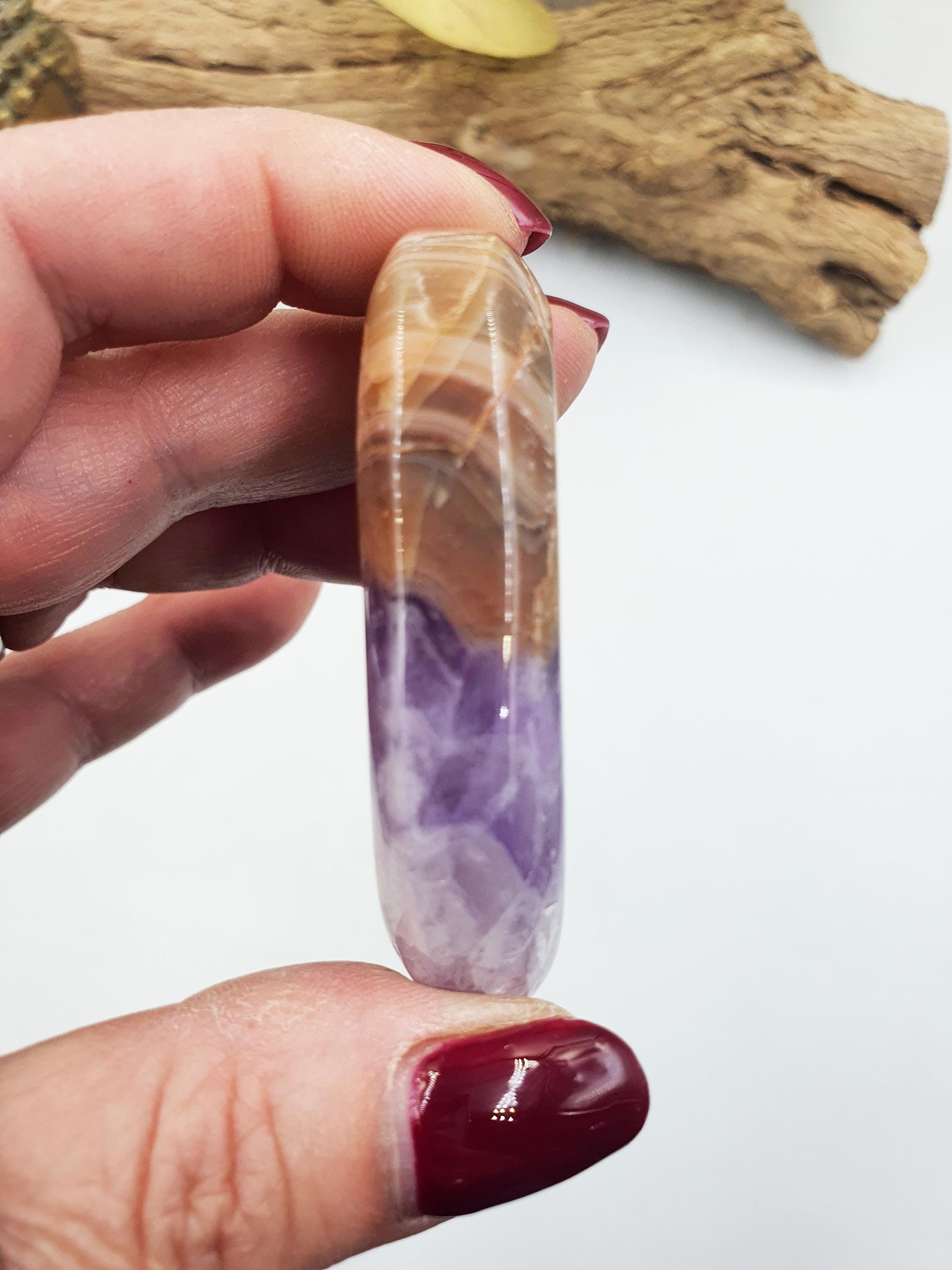 Beautiful Amethyst Agate Palm / Amethyst Agate Palm Stone / Amethyst Palm / Amethyst Agate / Reiki Crystal Palm - 65g