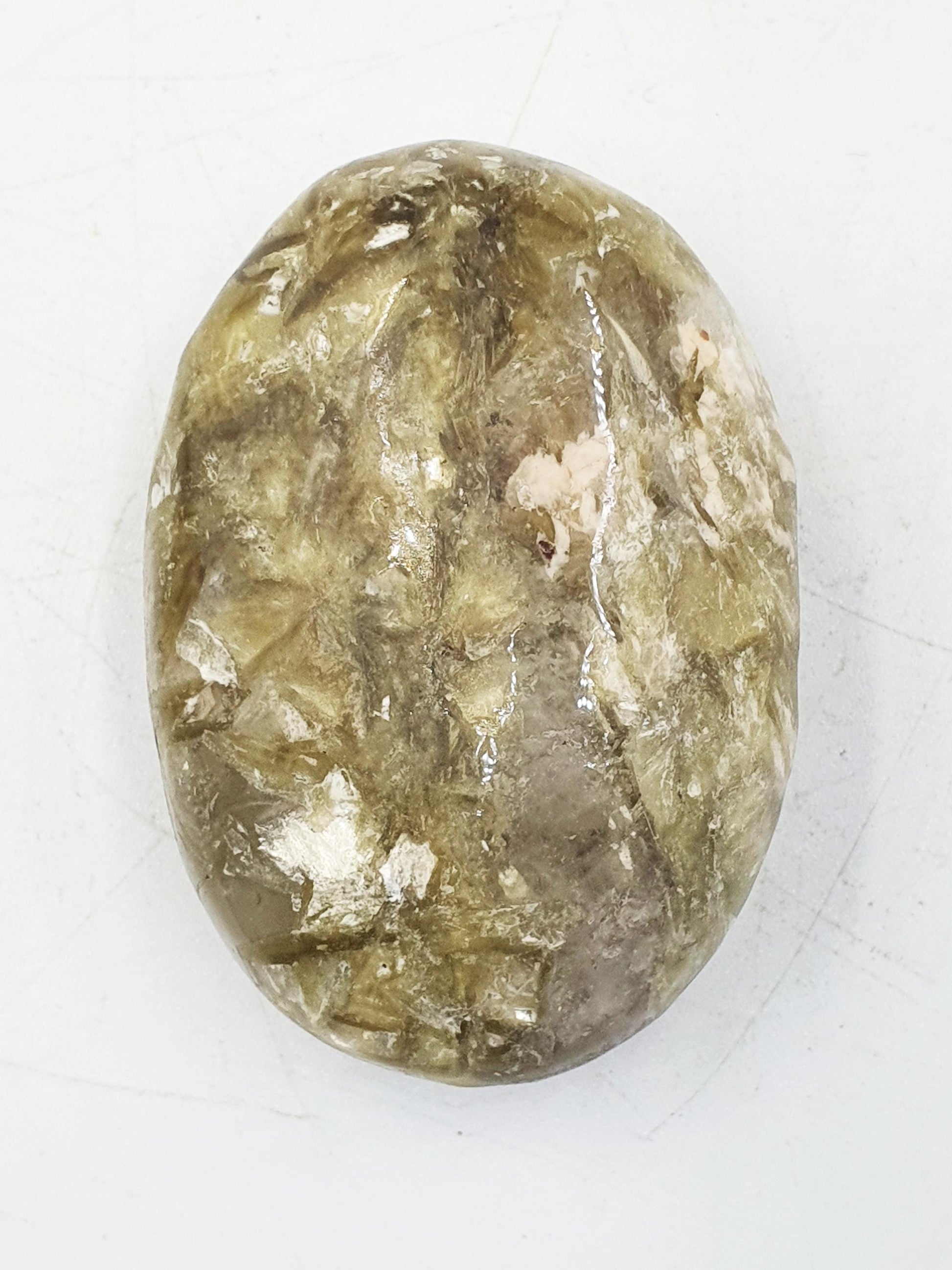 Muscovite (Golden Mica) Palm / Muscovite (Golden Mica) Palmstone / Golden Lepidolite Palm / Meditation Palm - 62g