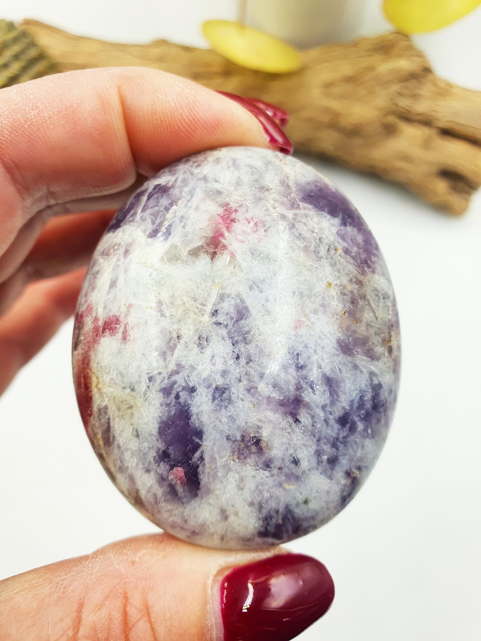Large Unicorn Stone Palm / Sparkly Unicorn Palm Stone / Pegmatite Palm / Pocket Crystal / Meditation Palm / Reiki Crystal Palm - 125g