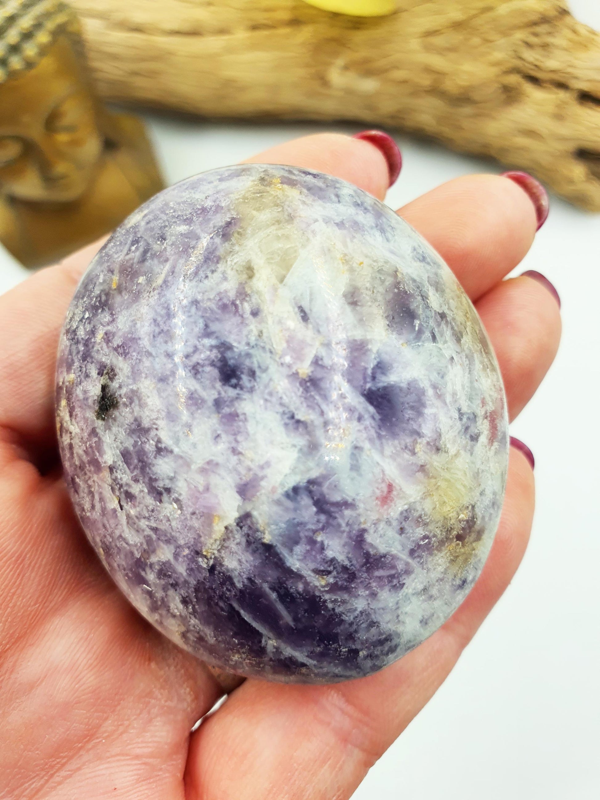 Large Unicorn Stone Palm / Sparkly Unicorn Palm Stone / Pegmatite Palm / Pocket Crystal / Meditation Palm / Reiki Crystal Palm - 125g