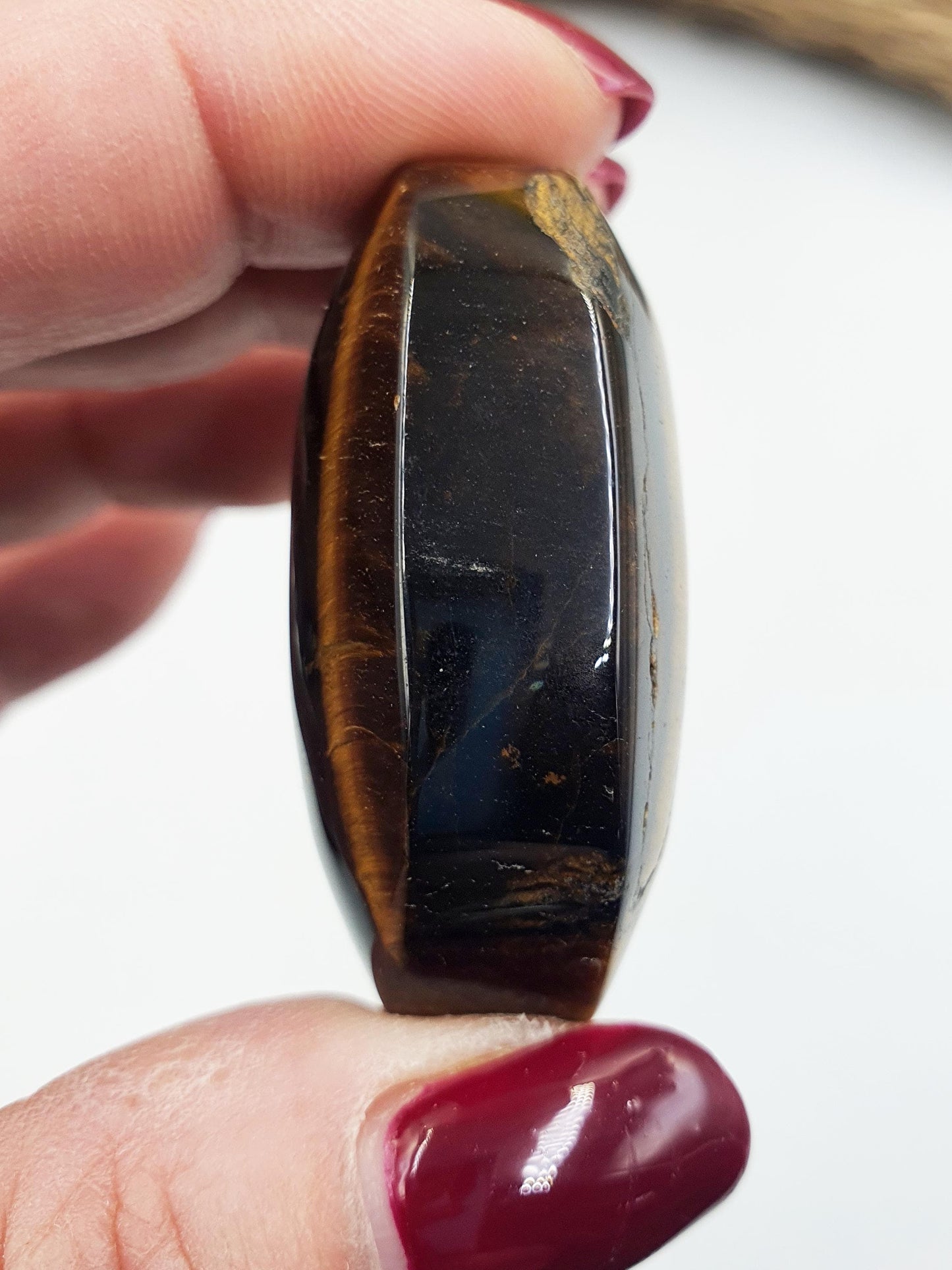 Little Flashy Yellow Tigers Eye Palm / Tiger's Eye Palm Stone / Pocket Crystal / Meditation Palm / Reiki Crystal Palm - 40g