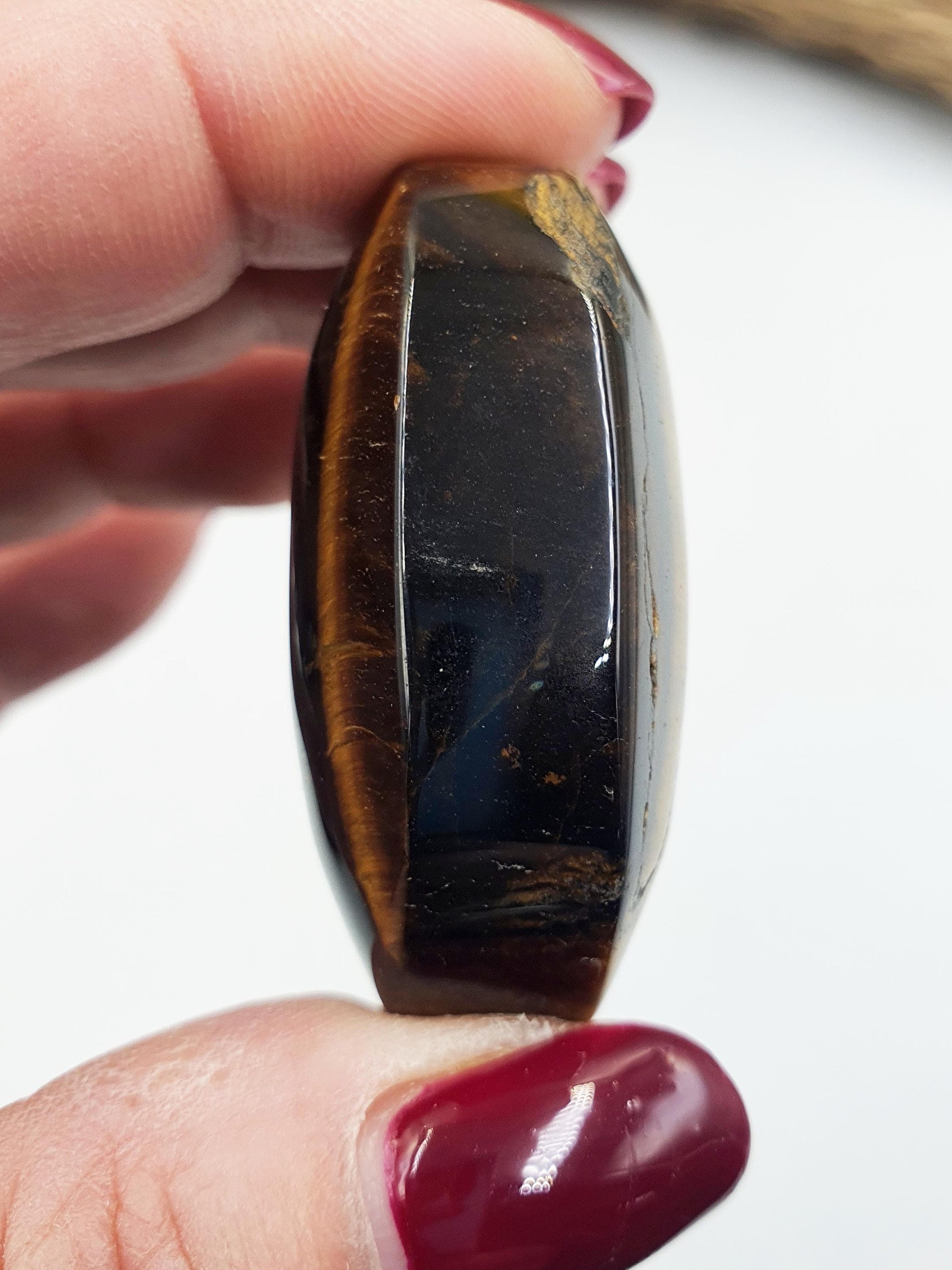 Little Flashy Yellow Tigers Eye Palm / Tiger's Eye Palm Stone / Pocket Crystal / Meditation Palm / Reiki Crystal Palm - 40g
