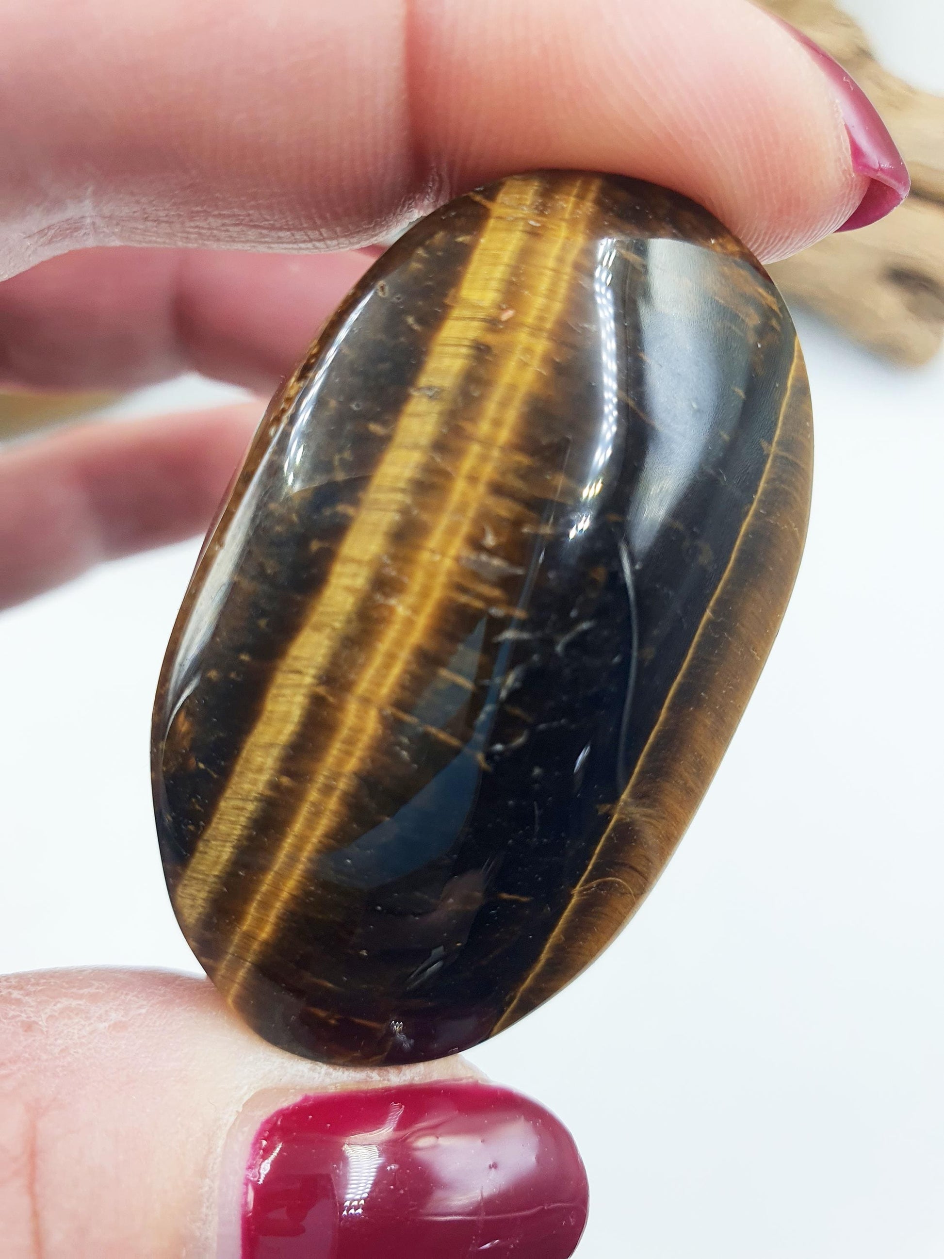 Little Flashy Yellow Tigers Eye Palm / Tiger's Eye Palm Stone / Pocket Crystal / Meditation Palm / Reiki Crystal Palm - 40g