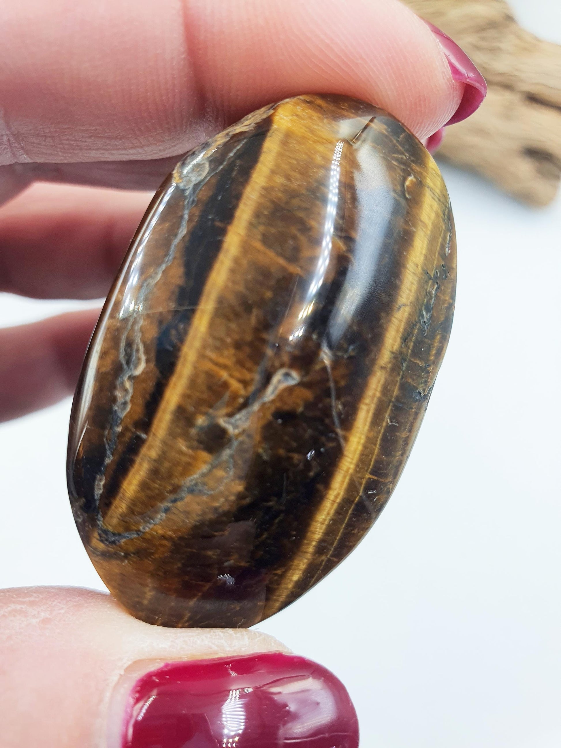Little Flashy Yellow Tigers Eye Palm / Tiger's Eye Palm Stone / Pocket Crystal / Meditation Palm / Reiki Crystal Palm - 40g