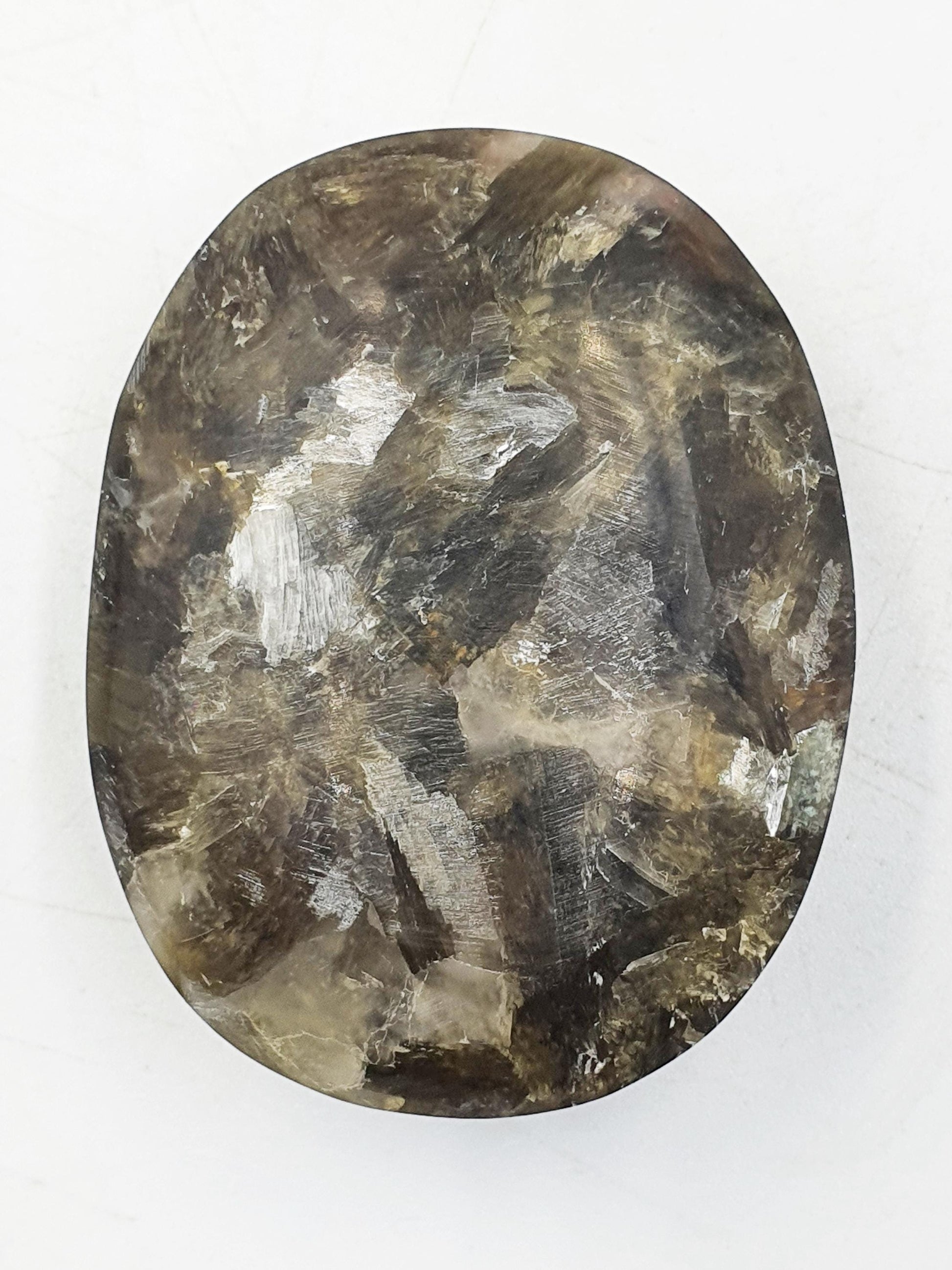 Muscovite (Golden Mica) Palm / Muscovite (Golden Mica) Palmstone / Golden Lepidolite Palm / Meditation Palm - 90g