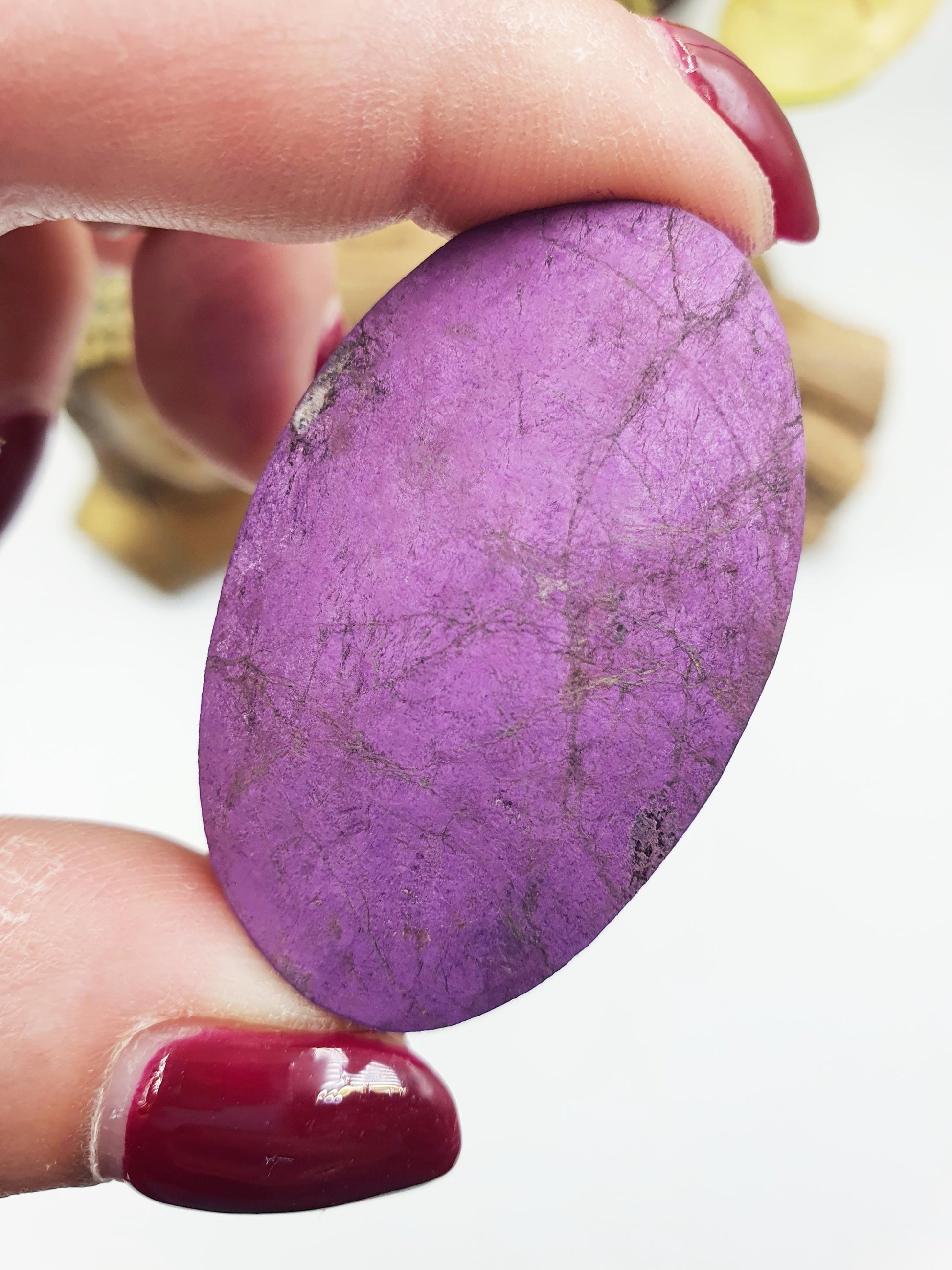 Cute Little Purpurite Palm / Purpurite Palm Stone / Purpurite Pocket Stone / Rare Palm Stone / Meditation Palm - 35g