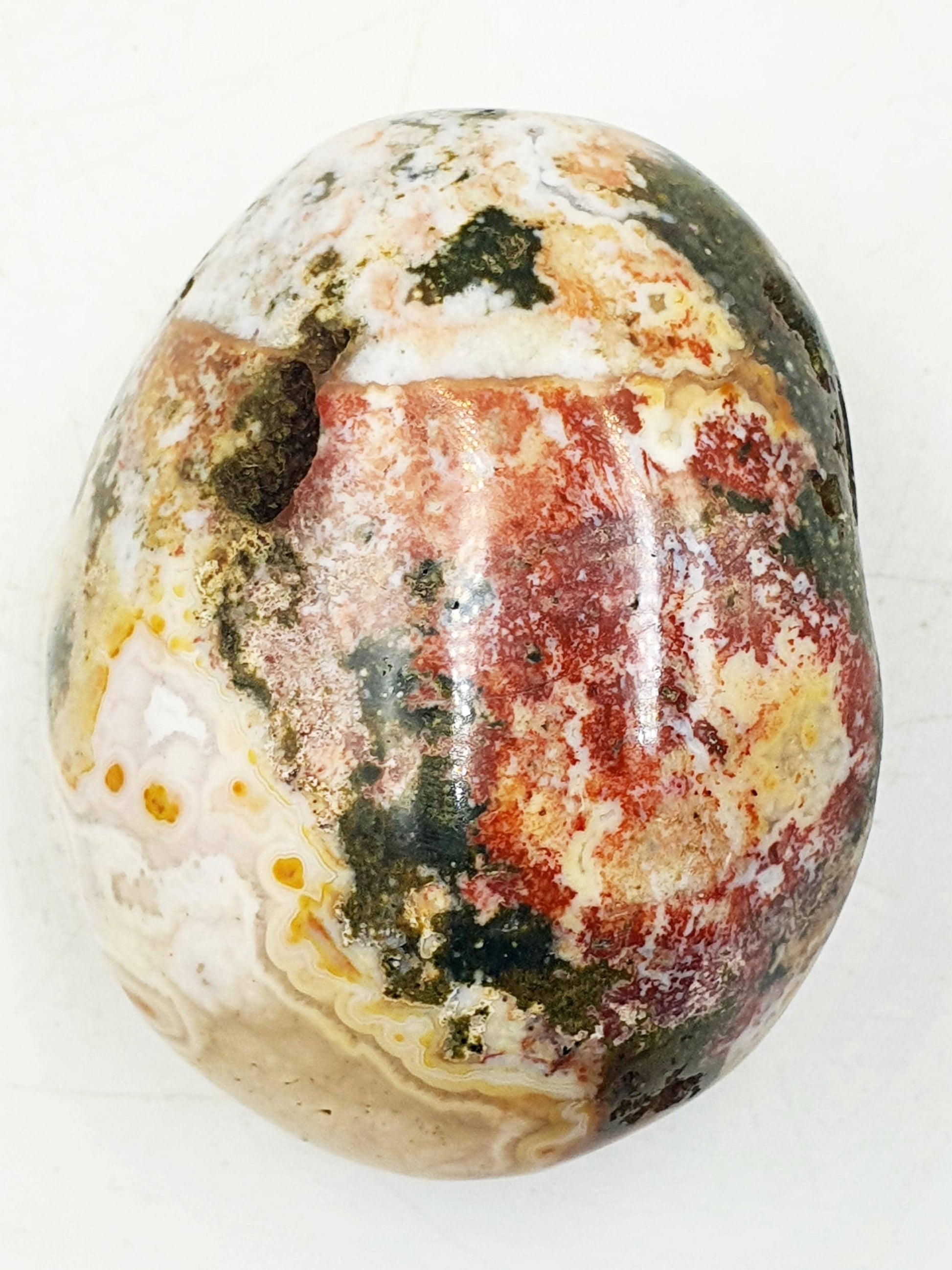 Beautiful Colourful Ocean Jasper Palm / Ocean Jasper Palm stone / OJ Palm / Pocket Crystal / Meditation Palm / Reiki Crystal Palm - 130g