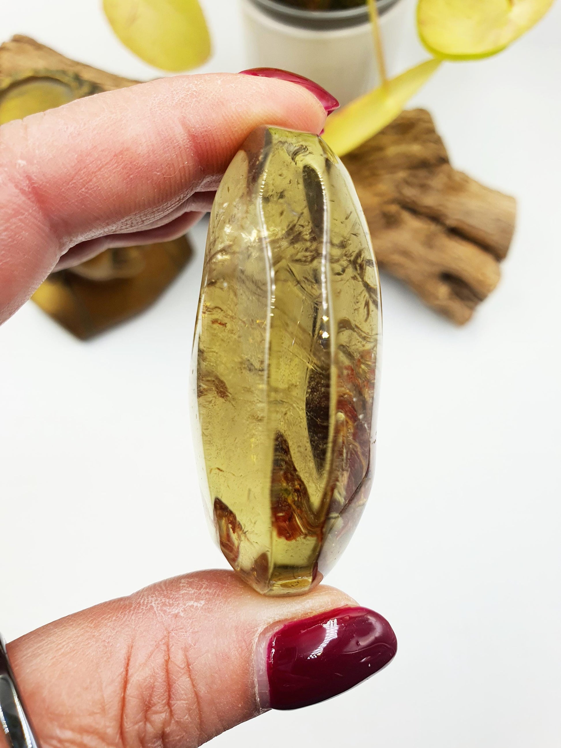 Sparkly Citrine Palm with Red Hematite inclusions / Unique Citrine Palm Stone / Meditation Palm / Reiki Crystal Healing - 90g