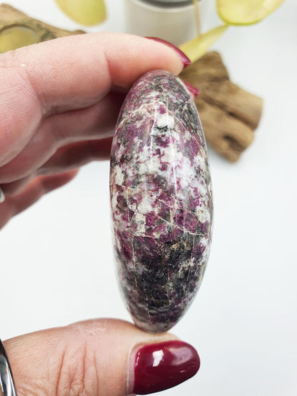 Gorgeous Plum Blossom Tourmaline Palm / Large Plum Blossom Tourmaline / Reiki Crystal Stone / Meditation Palm - 115g