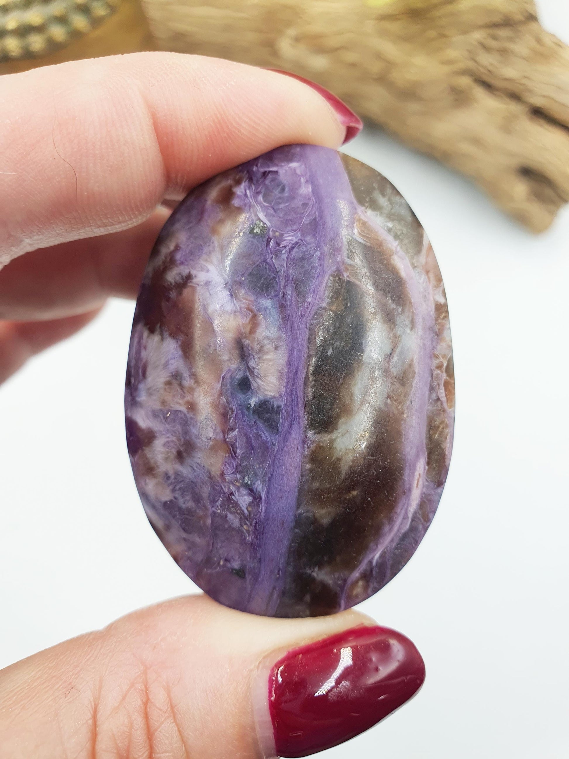 Gorgeous Charoite Palm / Charoite Palm Stone / Meditation Palm / Pocket Crystal / Collectors Palm - 40g