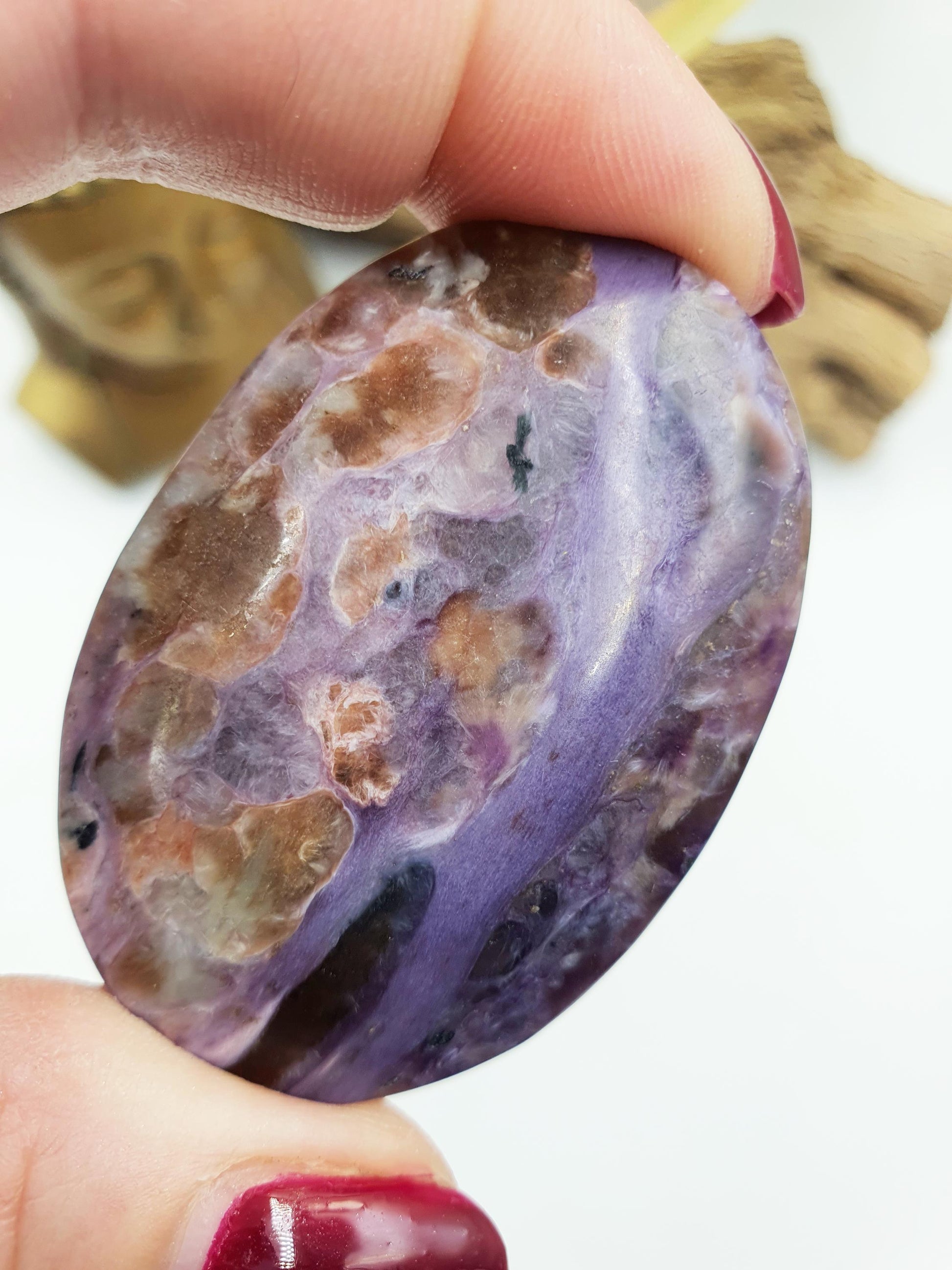 Gorgeous Charoite Palm / Charoite Palm Stone / Meditation Palm / Pocket Crystal / Collectors Palm - 40g