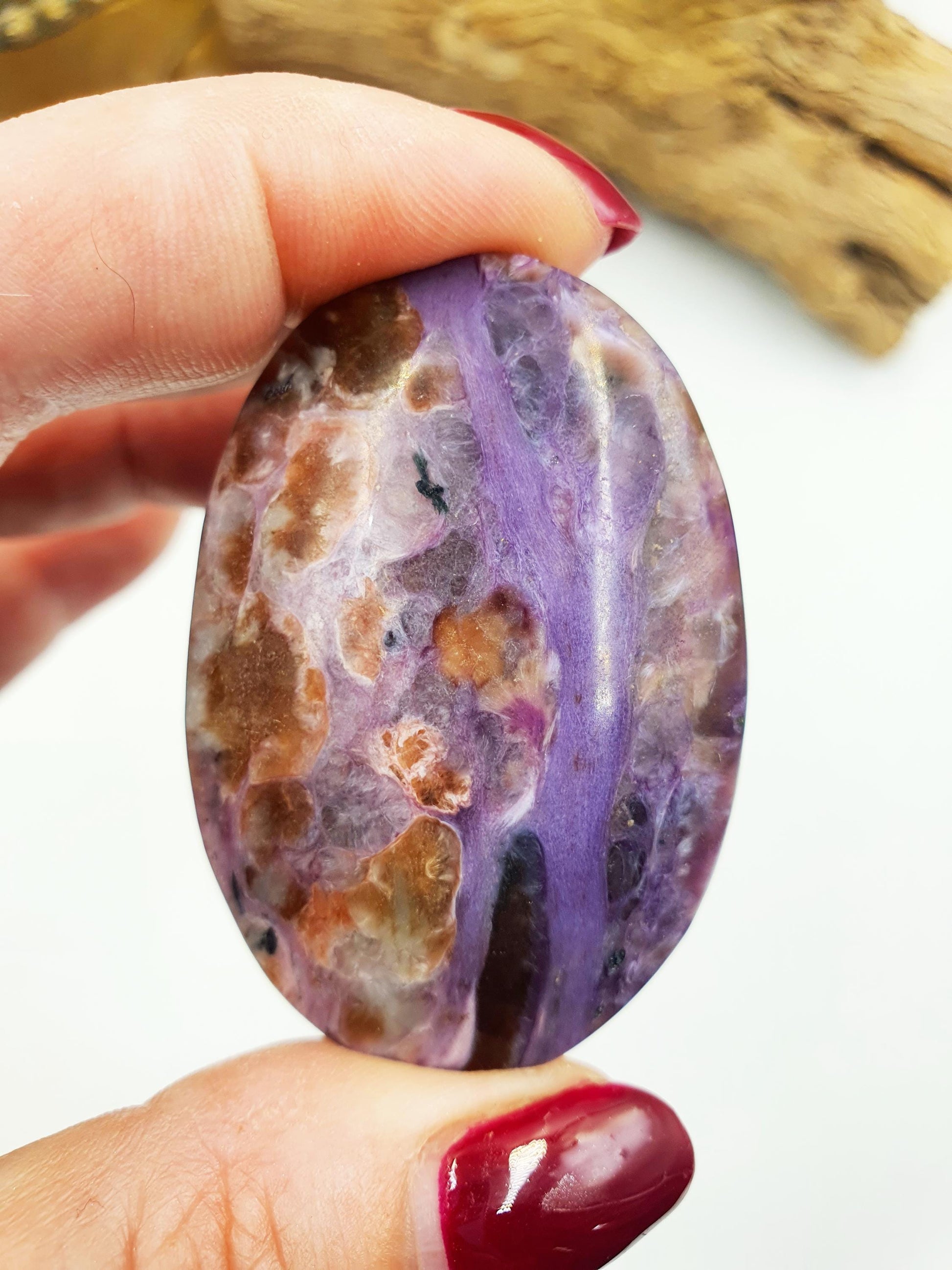 Gorgeous Charoite Palm / Charoite Palm Stone / Meditation Palm / Pocket Crystal / Collectors Palm - 40g