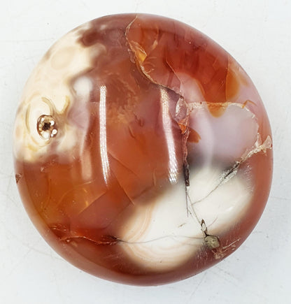 Beautiful Unique Carnelian Palm / Carnelian Palm Stone / Carnelian Pocket Stone / Meditation Palm / Reiki Crystal Palm - 115g