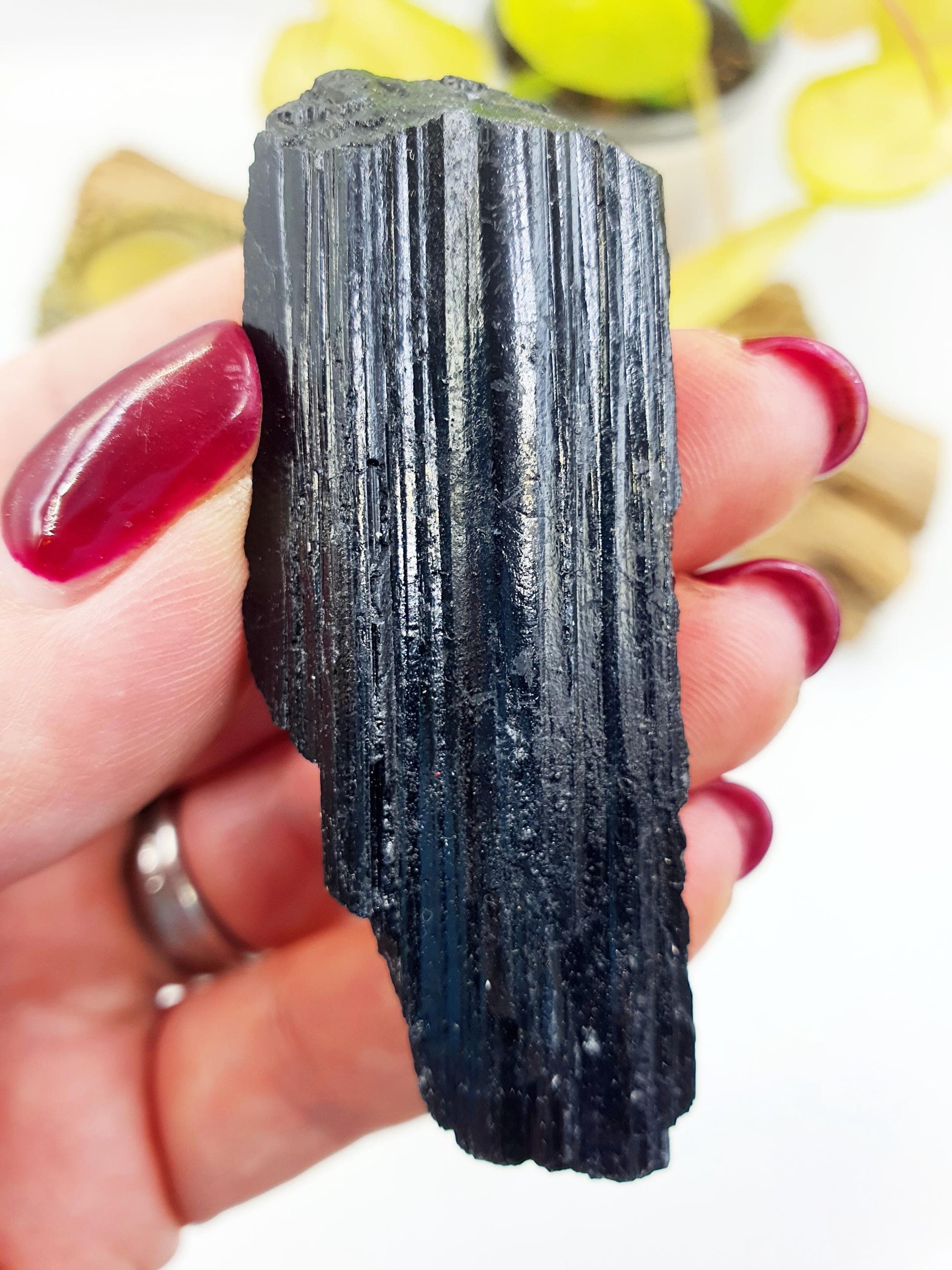 Little Flashy Raw Black Tourmaline / Raw Tourmaline / Raw Crystal / Tourmaline Specimen - 40g