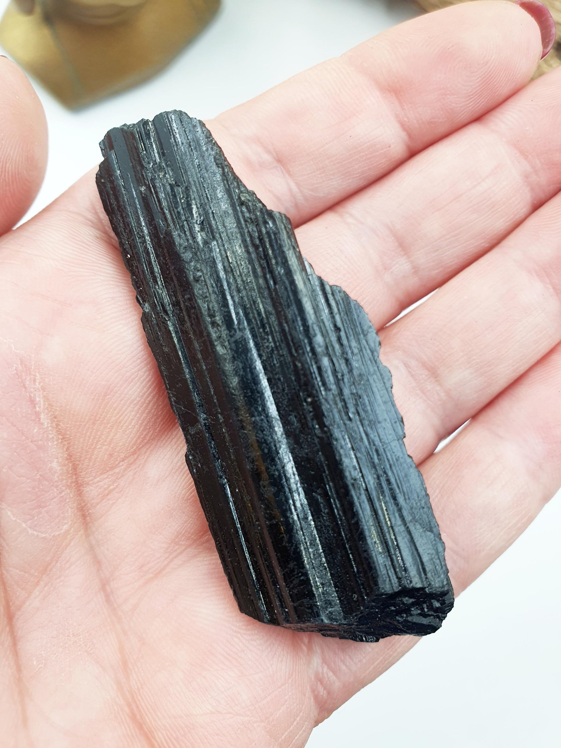 Little Flashy Raw Black Tourmaline / Raw Tourmaline / Raw Crystal / Tourmaline Specimen - 40g
