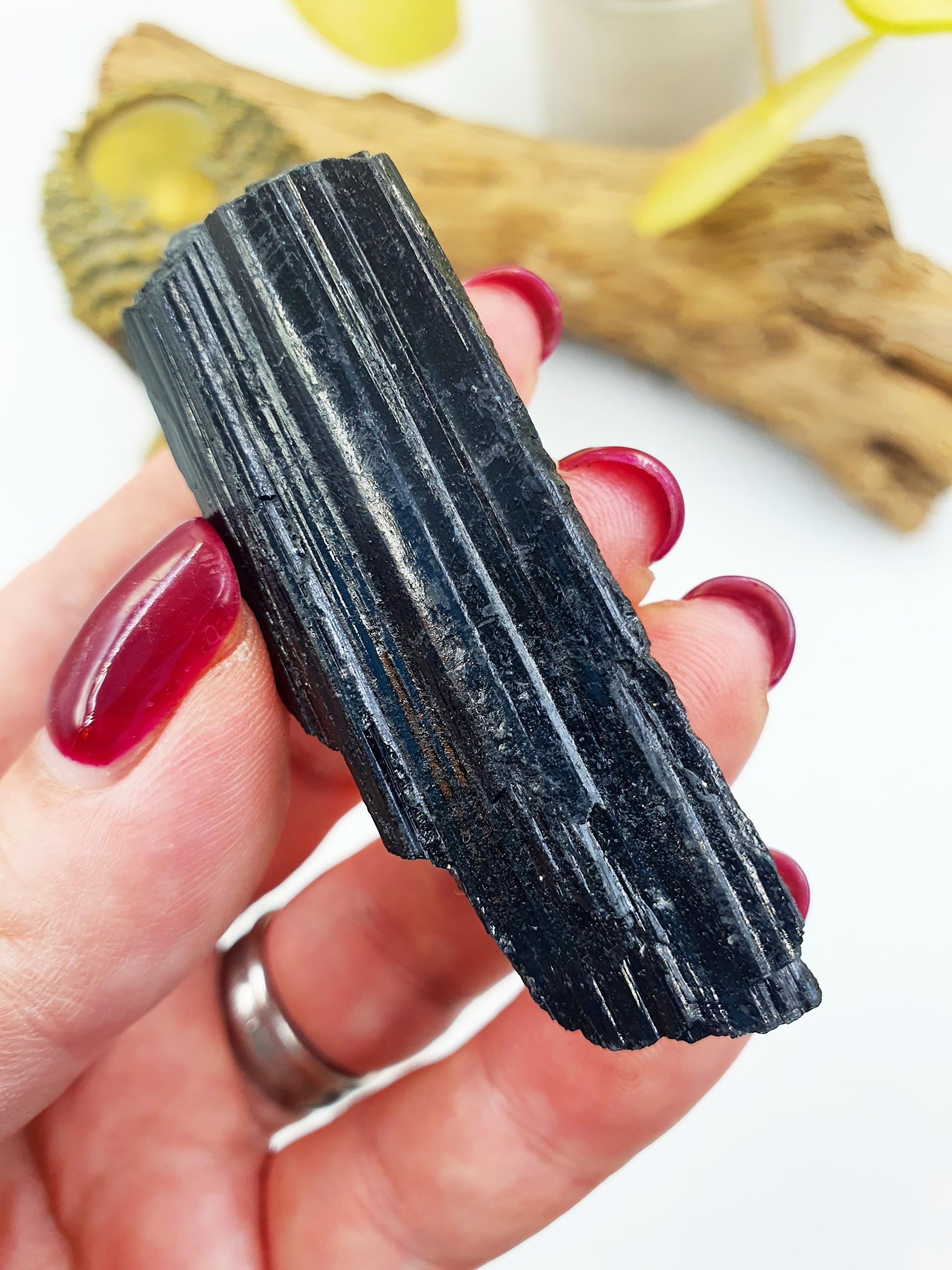 Little Flashy Raw Black Tourmaline / Raw Tourmaline / Raw Crystal / Tourmaline Specimen - 40g