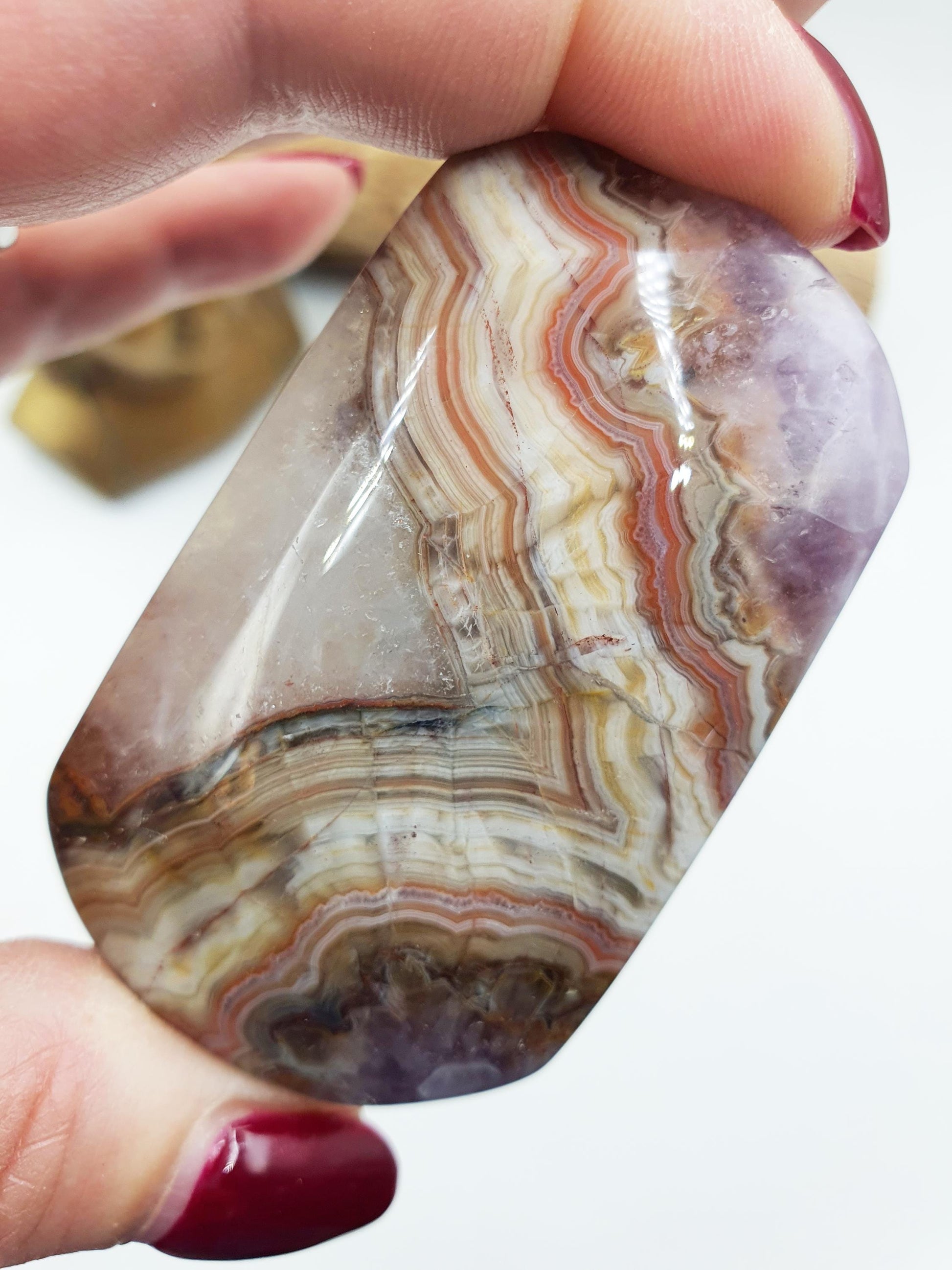 Beautiful Unique Amethyst Agate Palm / Amethyst Agate Palm Stone / Amethyst Palm / Amethyst Agate / Reiki Crystal Palm - 85g