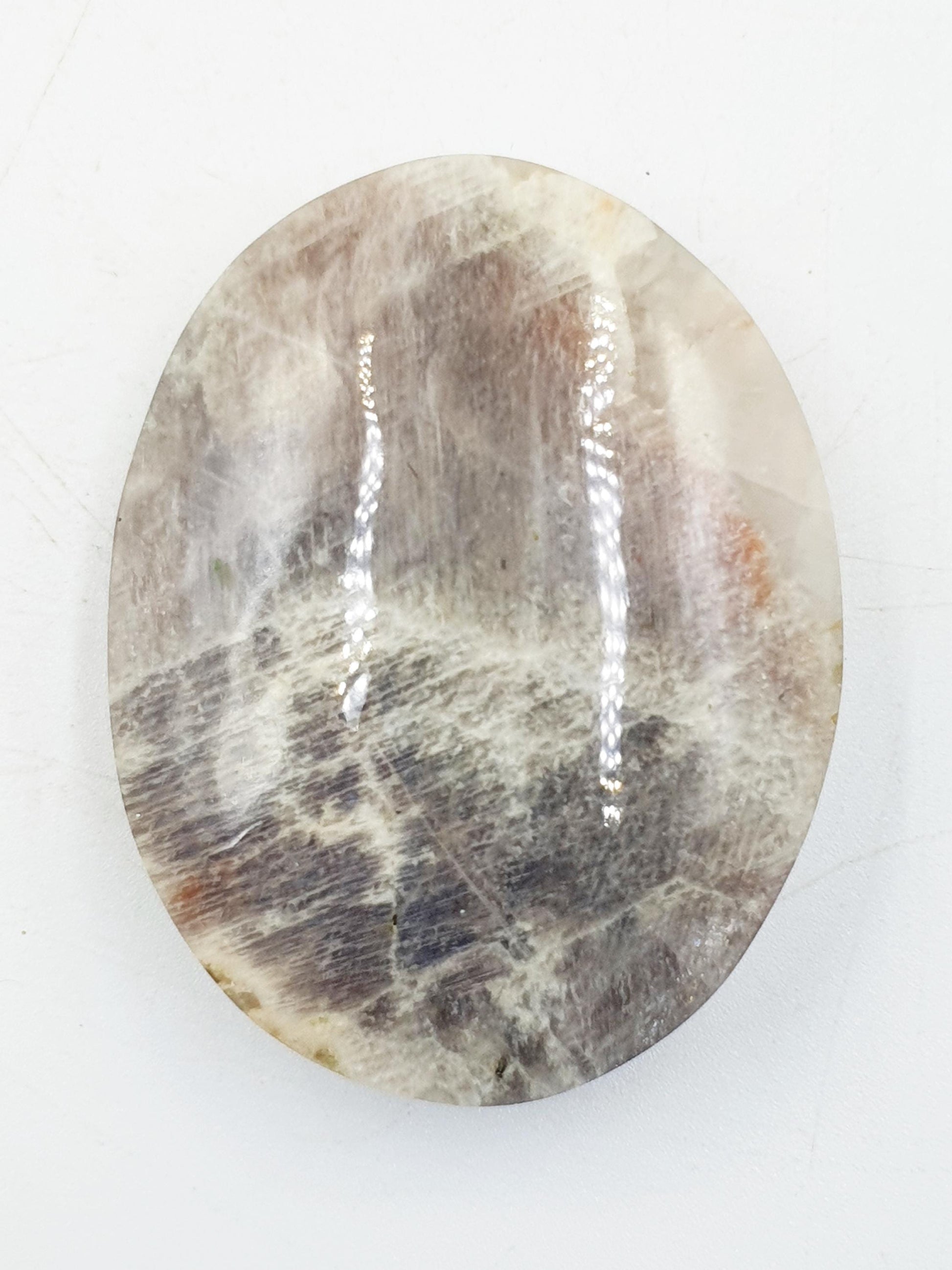 Stunning Flashy Blue Moonstone Palm with Sunstone confetti sparkles / Moonstone Palm Stone / Reiki Crystal / Meditation Palm - 65g