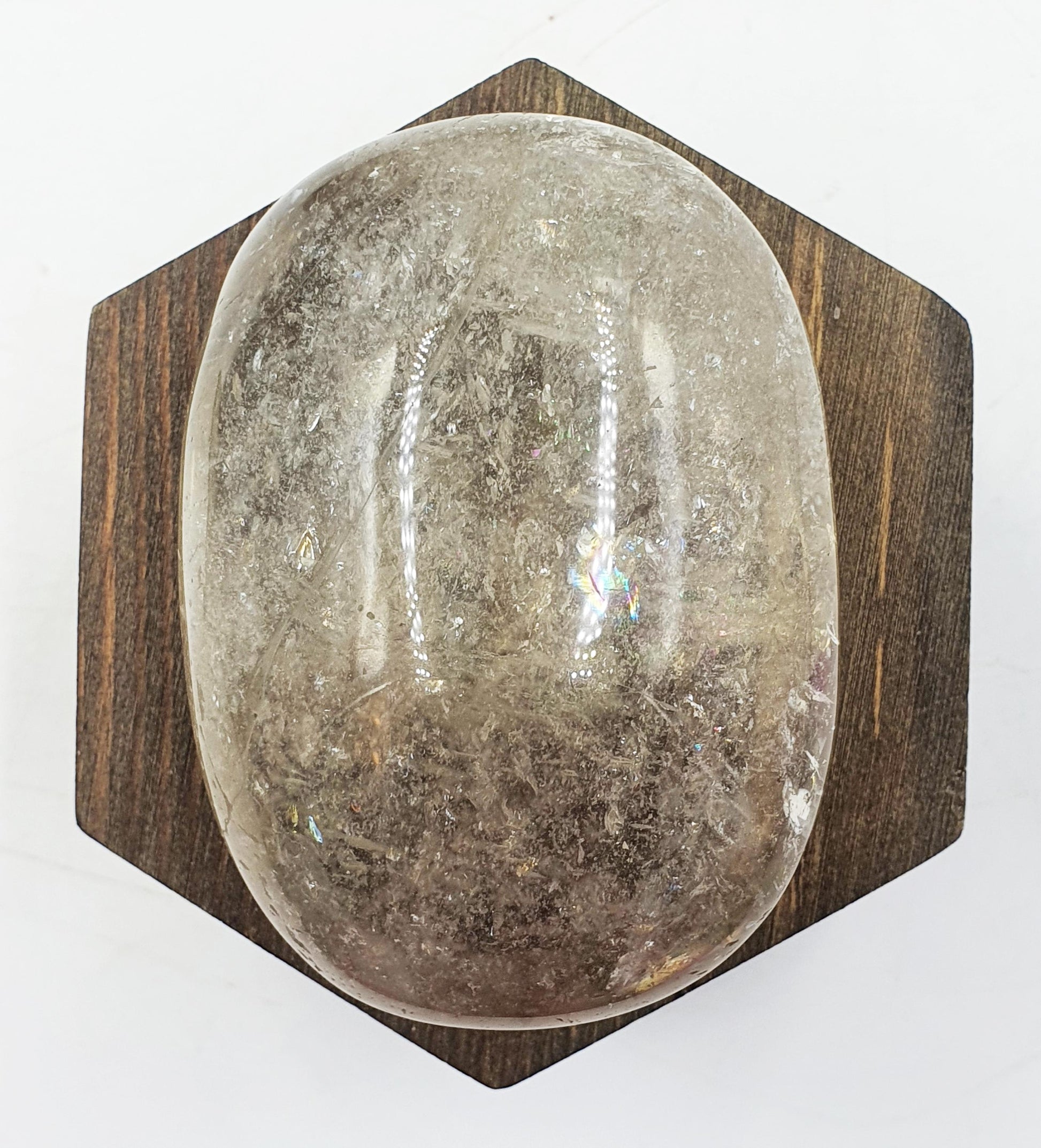 Stunning Sparkly Smoky Quartz Palm full of rainbows / Large Unique Smoky Quartz Palm Stone / Meditation Palm / Reiki Crystal Palm - 235g