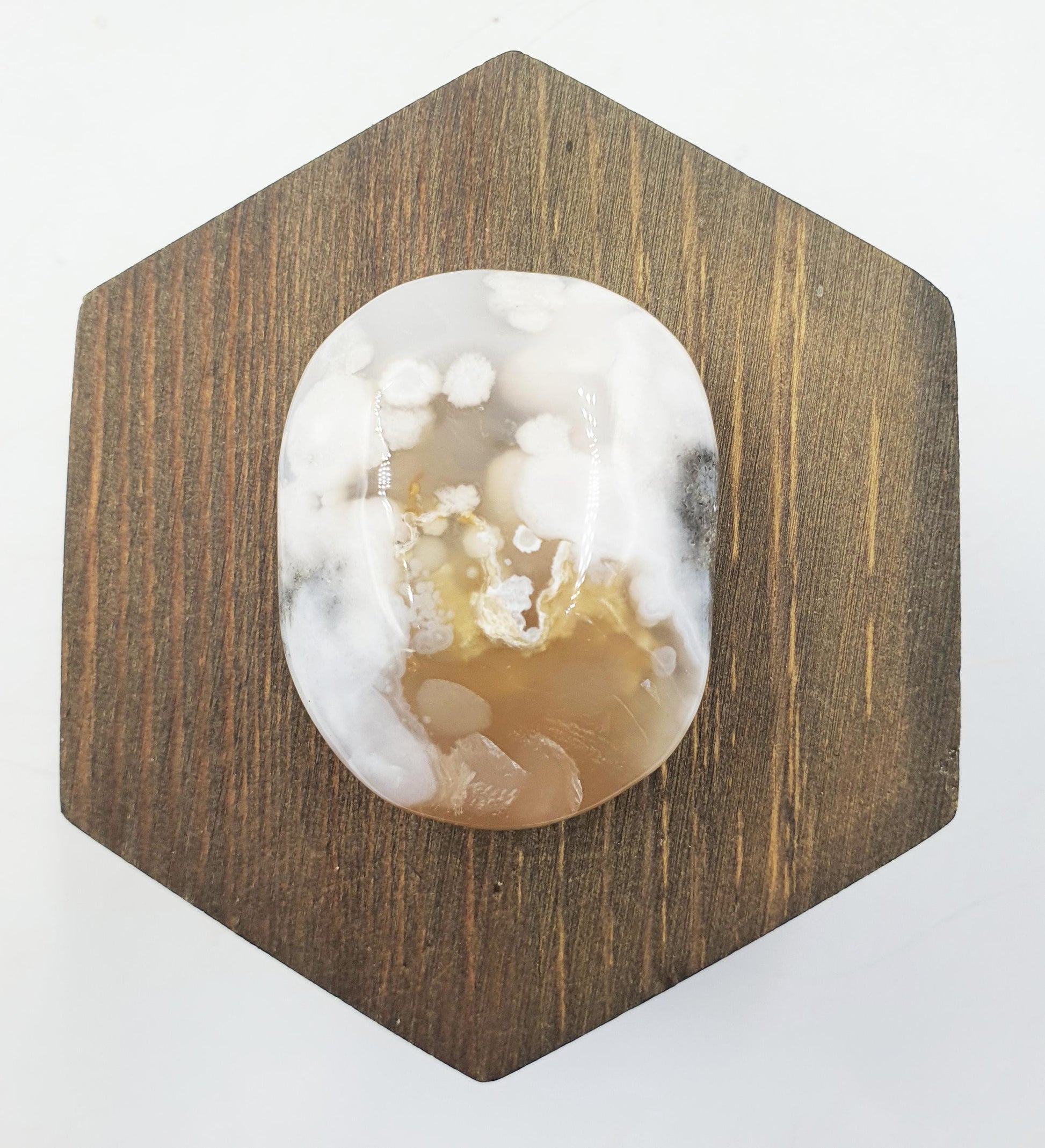 Cute Little Flower Agate Palm / Sakura Palm / Sakura Palm Stone / Flower Agate Palm Stone / Healing Palmstone / Meditation Palm - 62g