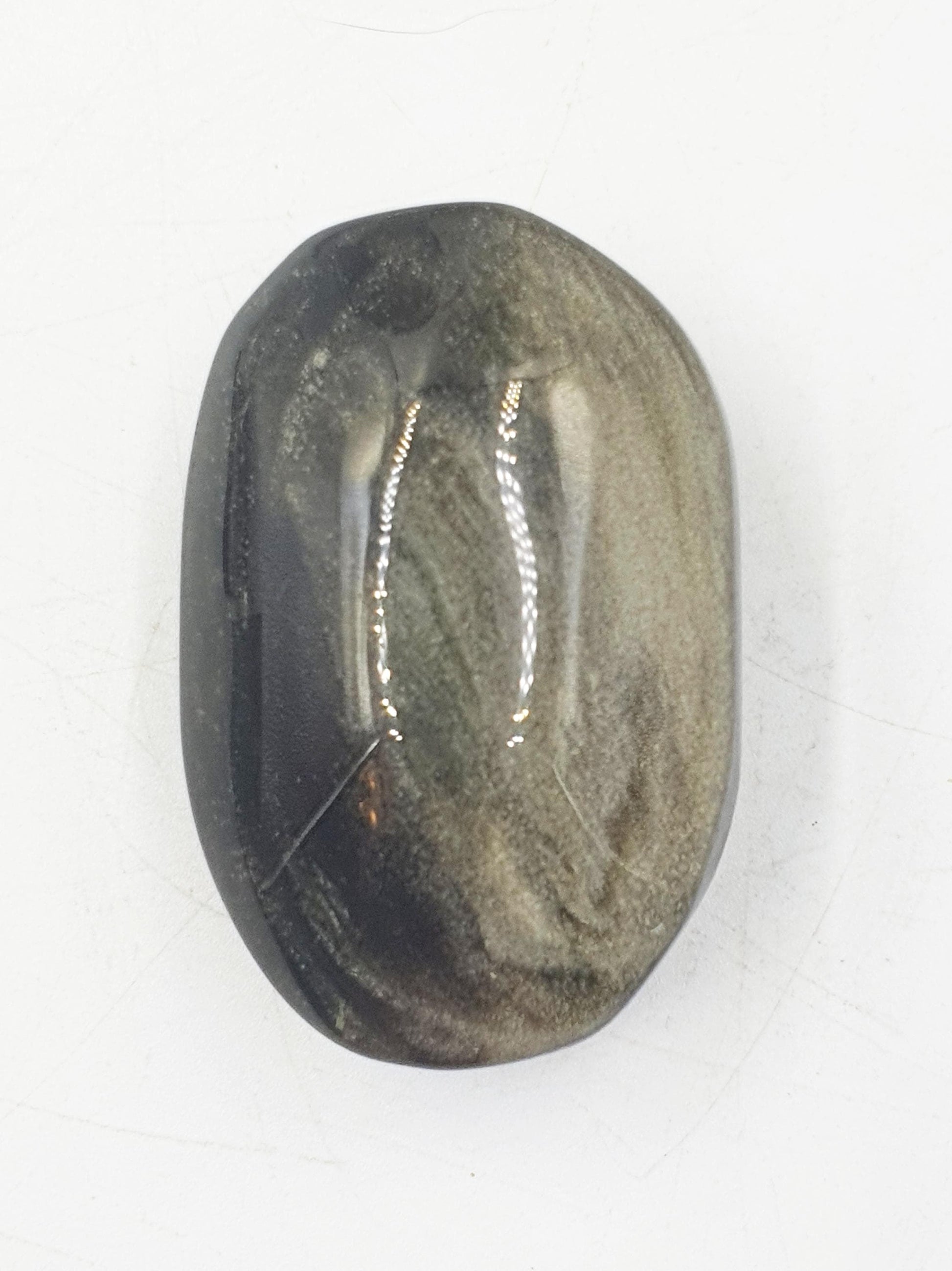 Gold Sheen Obsidian Palm / Golden Sheen Obsidian Palm Stone / Gold Obsidian Palm / Pocket Crystal / Meditation Palm - 60g