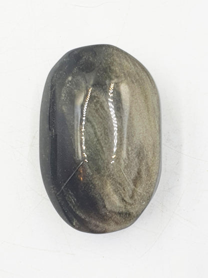 Gold Sheen Obsidian Palm / Golden Sheen Obsidian Palm Stone / Gold Obsidian Palm / Pocket Crystal / Meditation Palm - 60g