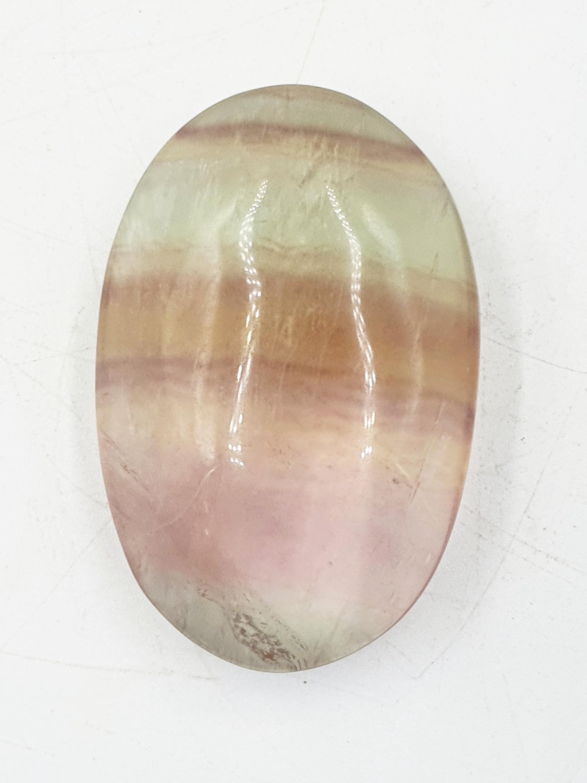 Cute Candy Fluorite Palm / Fluorite Palm / Fluorite Palmstone / Meditation Palm / Reiki Crystal - 60g