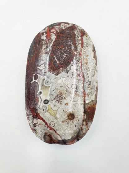 Large Beautiful Mexican Agate Palm / Crazy Lace Agate Palm Stone / Agate Palm / Meditation Palm - 196g