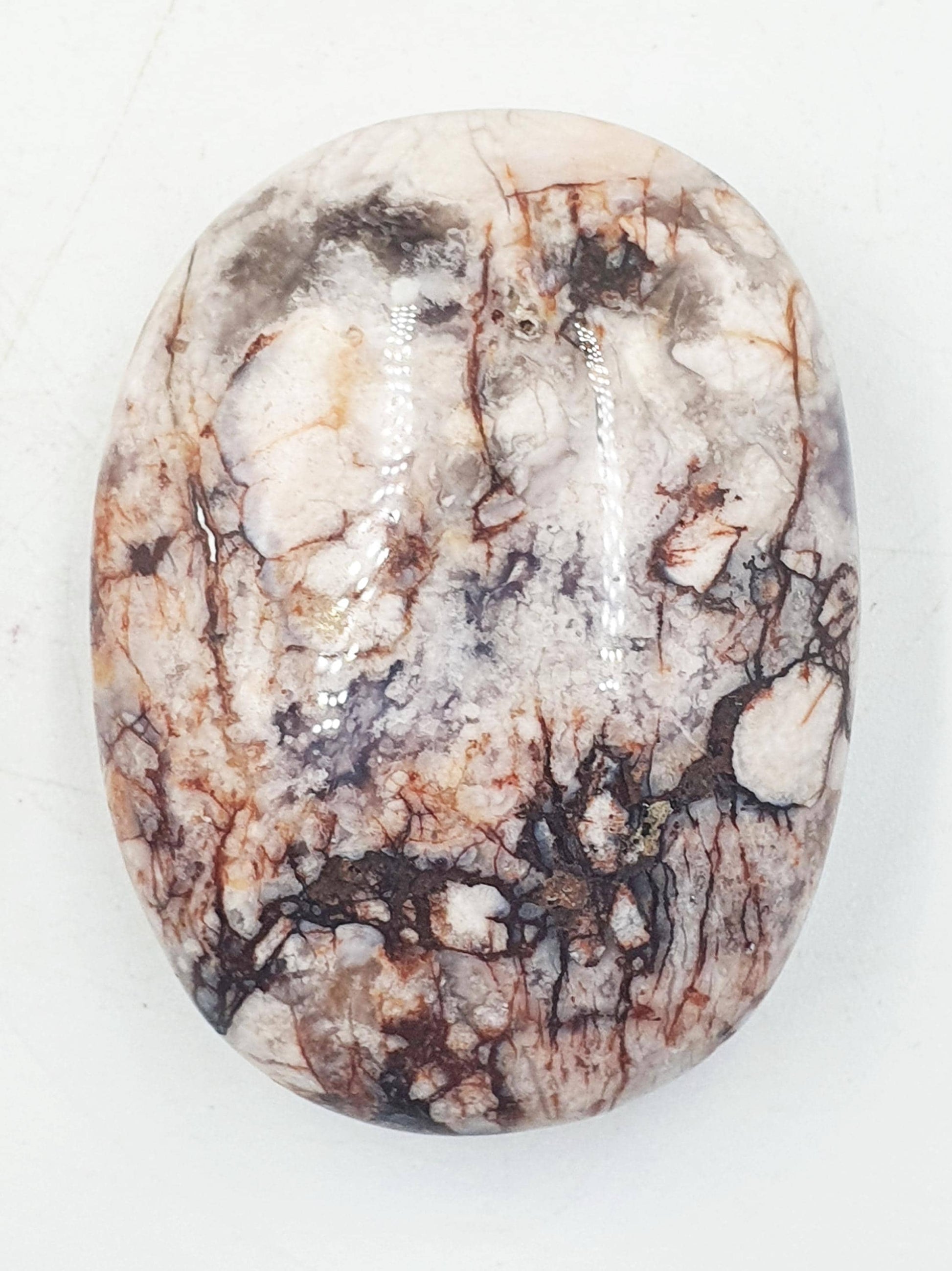 Gorgeous Blue Flower Agate Drusy Palm / Sakura Agate Palm Stone / Blue Flower Agate Crystal / Meditation Palm - 75g
