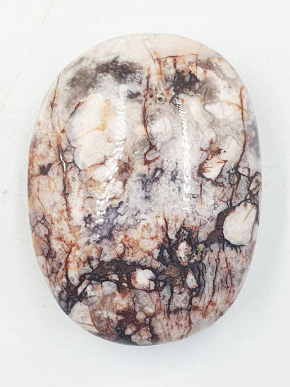 Gorgeous Blue Flower Agate Drusy Palm / Sakura Agate Palm Stone / Blue Flower Agate Crystal / Meditation Palm - 75g