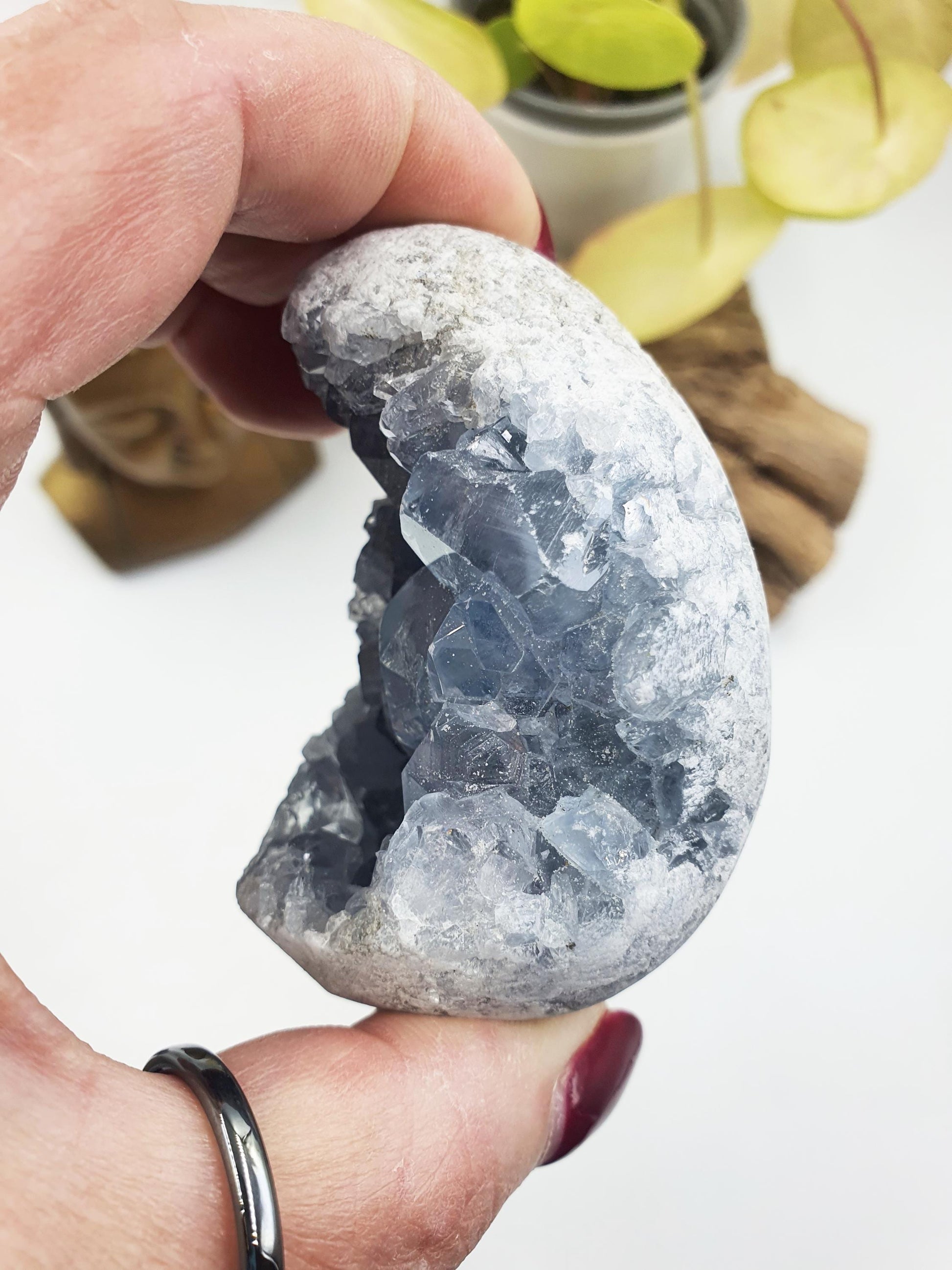 Large Raw Celestite / Raw spherical Celestite / Celestite Geode / Celestite Specimen - 260g