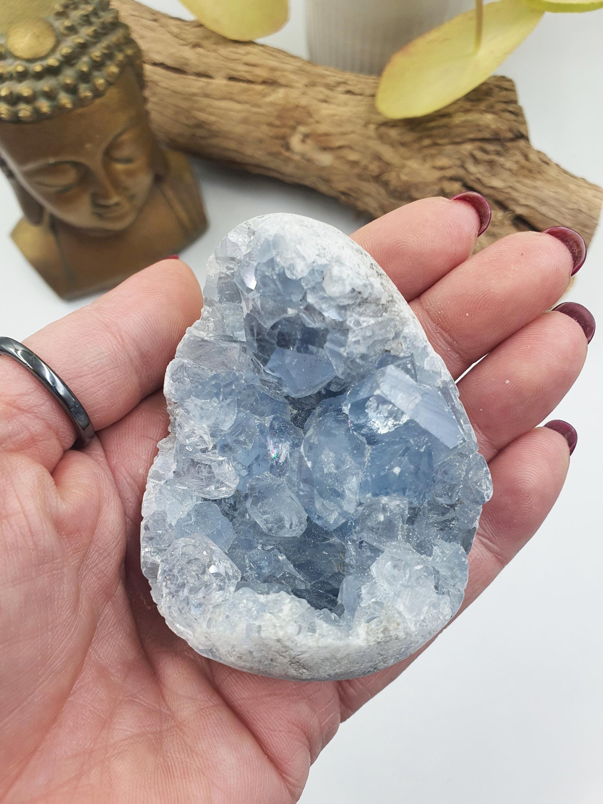 Large Raw Celestite / Raw spherical Celestite / Celestite Geode / Celestite Specimen - 260g