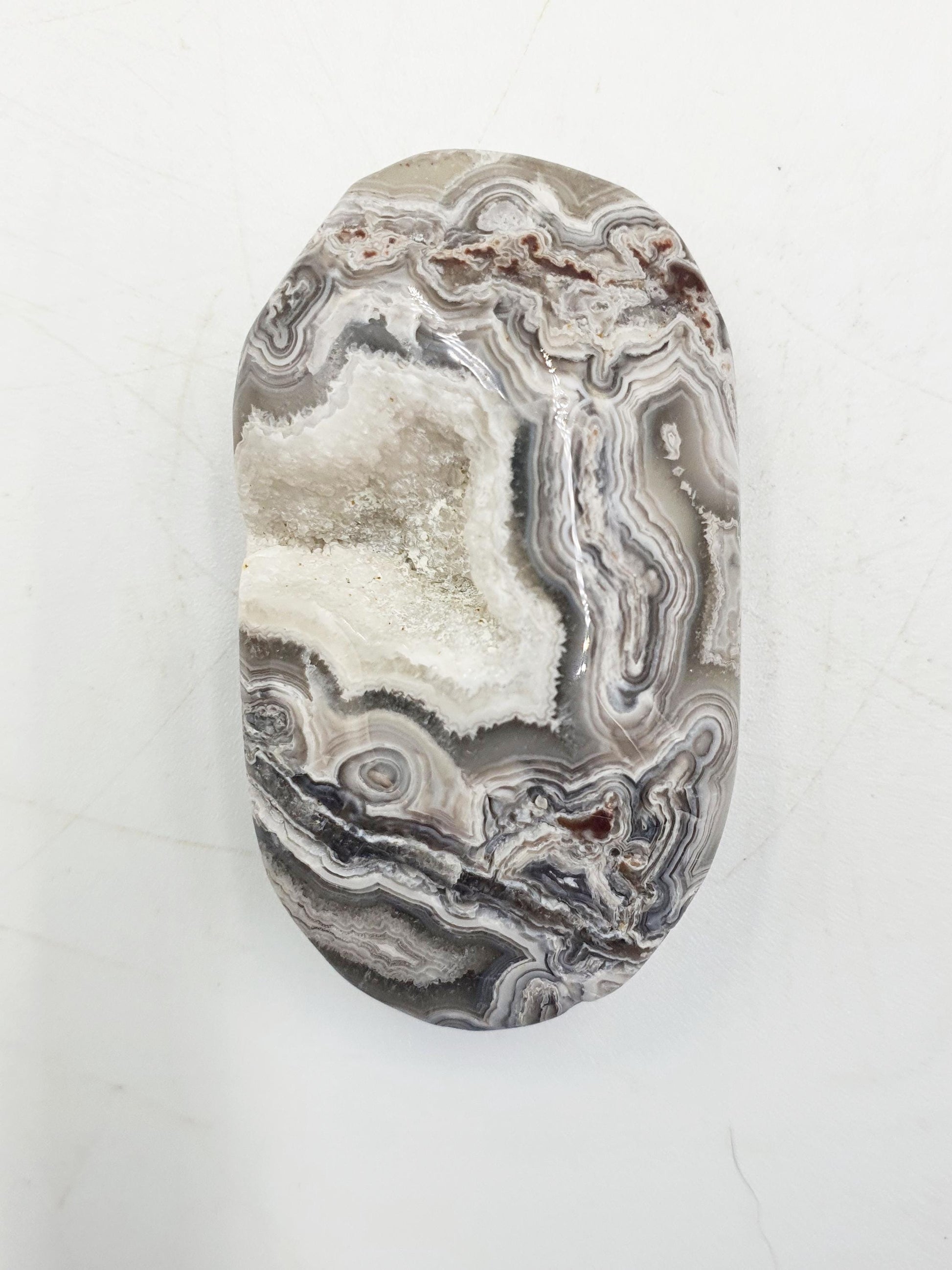 Stunning Mexican Crazy Lace Agate Palm / Crazy Lace Agate Palm Stone / Drusy Agate Palm / Meditation Palm - 35g