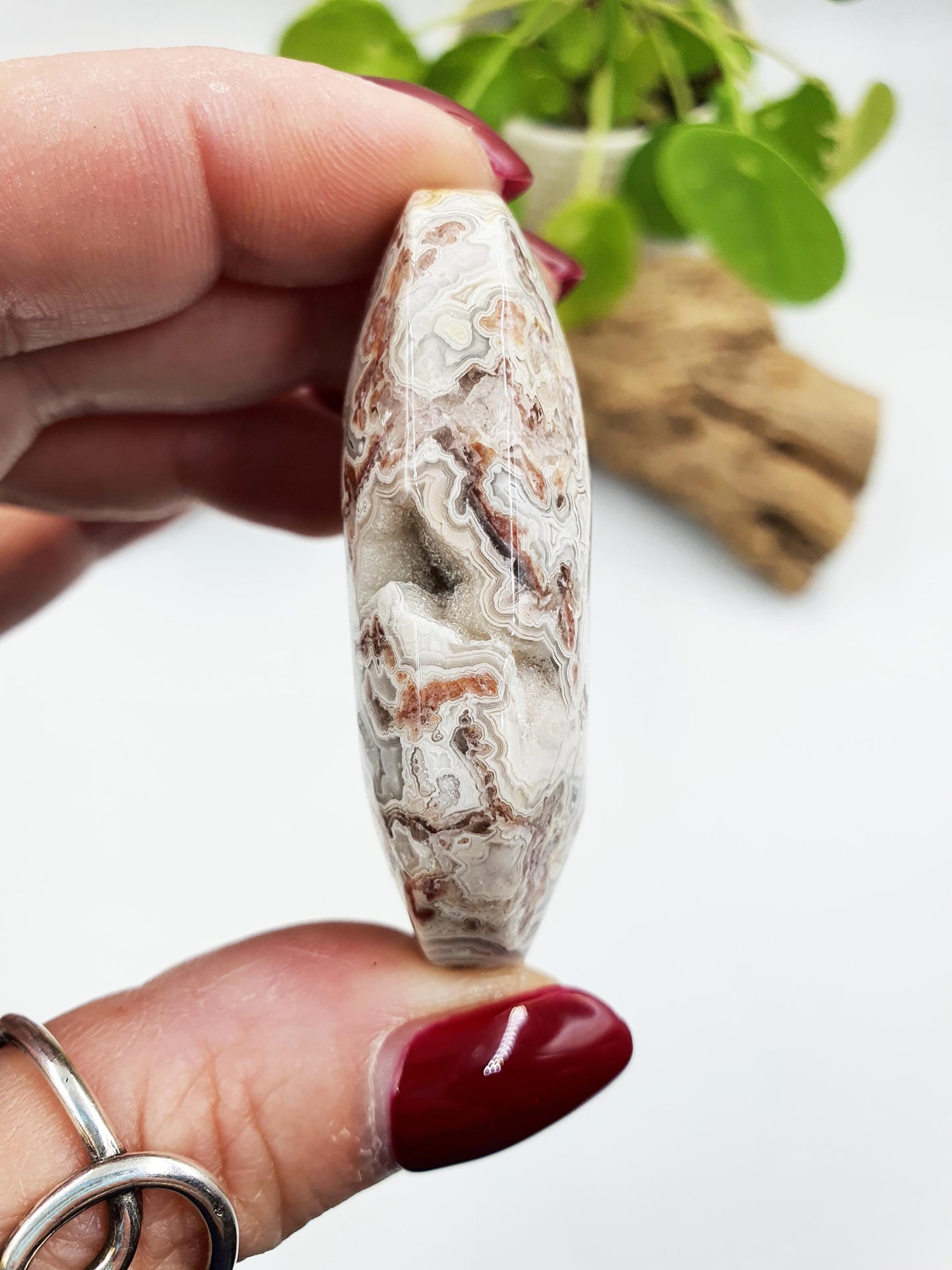 Stunning Mexican Crazy Lace Agate Palm / Crazy Lace Agate Palm Stone / Drusy Agate Palm / Meditation Palm - 50g