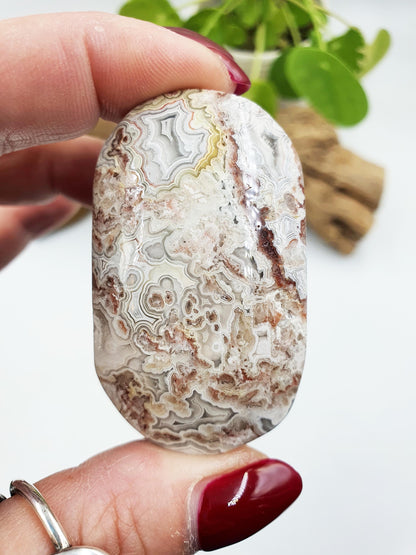 Stunning Mexican Crazy Lace Agate Palm / Crazy Lace Agate Palm Stone / Drusy Agate Palm / Meditation Palm - 50g