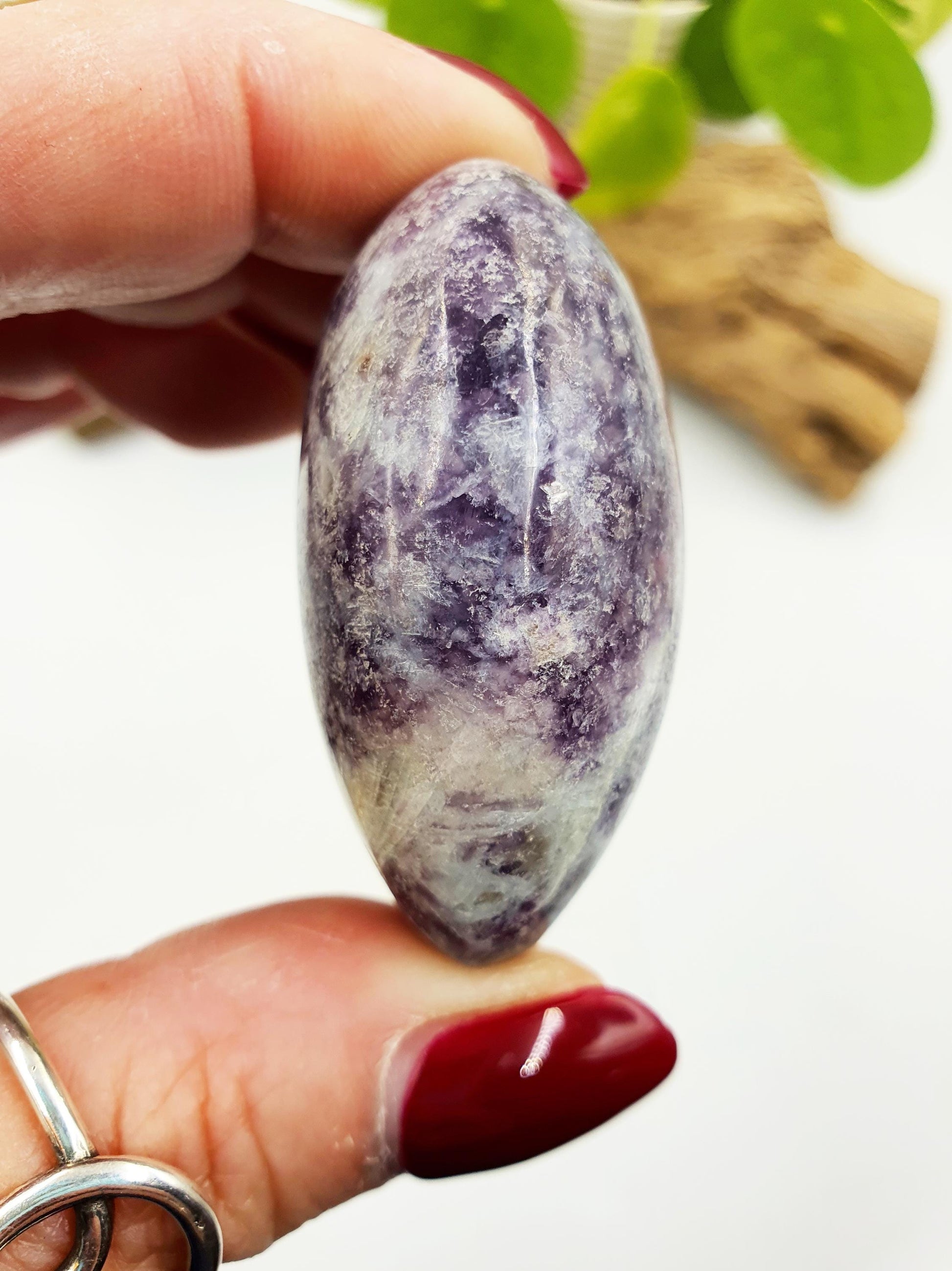 Pretty Unicorn Stone Palm / Unicorn Palm Stone / Pegmatite Palm / Pocket Crystal / Meditation Palm / Reiki Crystal Palm - 65g