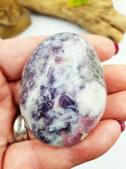 Pretty Unicorn Stone Palm / Unicorn Palm Stone / Pegmatite Palm / Pocket Crystal / Meditation Palm / Reiki Crystal Palm - 65g