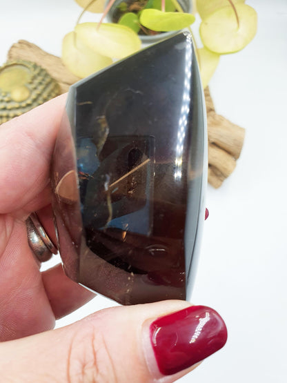 Smoky Quartz Freeform with rainbow / High Grade Smoky Quartz / Smoky Quartz Crystal Freeform / Smoky Quartz Chunk - 165g